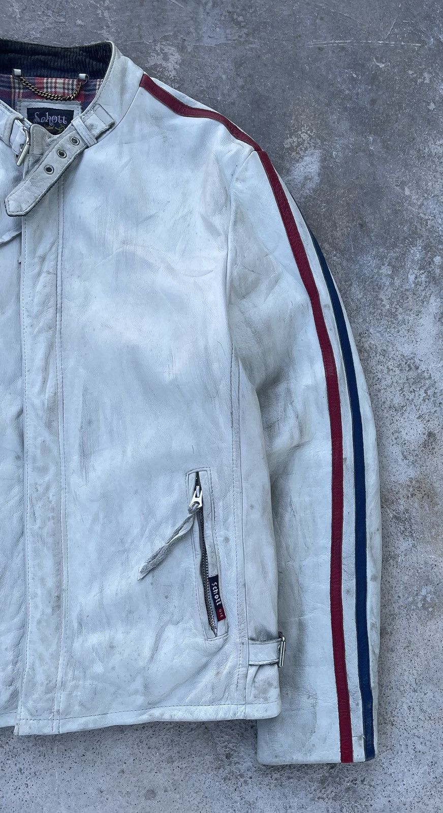 Genuine Leather × Schott 🔥Vintage Schott Classic Sheep Leather Racer Jacket Size US L / EU 52-54 / 3 - 7 Thumbnail