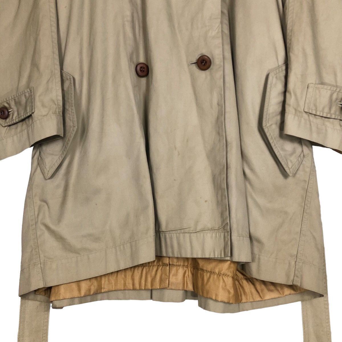 Issey Miyake Vintage 80s Issey Miyake Wide Collar Trench Coat Size US L / EU 52-54 / 3 - 4 Thumbnail