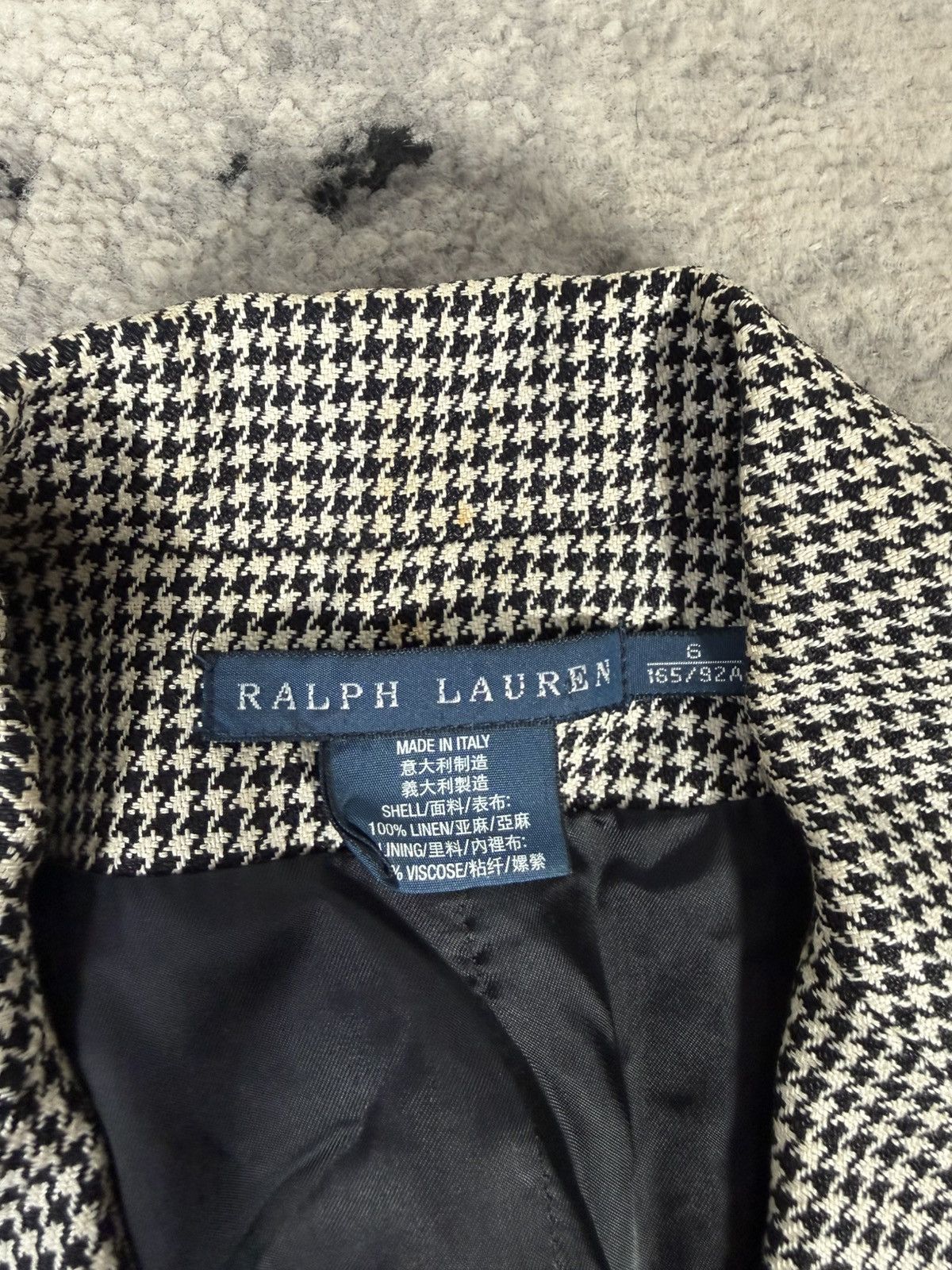 Ralph Lauren Vintage Made in Italy Ralph Lauren Linen Houndstooth Blazer Size M / US 6-8 / IT 42-44 - 5 Thumbnail