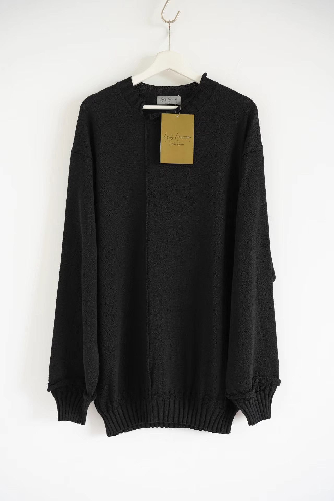 Yohji Yamamoto Black Long-Sleeve Sweatshirt Size US L / EU 52-54 / 3 - 1 Thumbnail