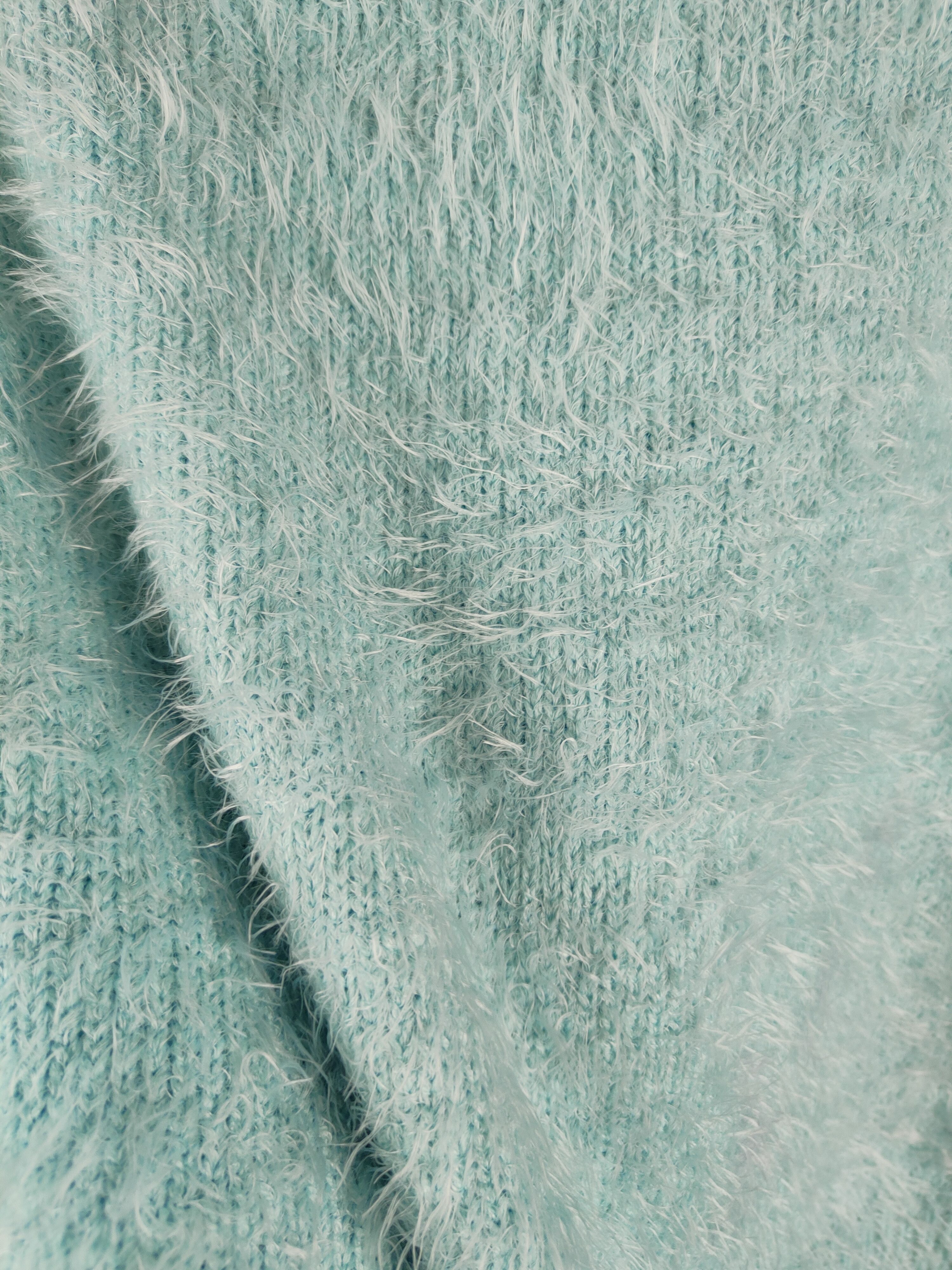 Vintage Gorge Blue Shag Shaggy Fur Mohair Knitwear Cardigan #S1979 Size M / US 6-8 / IT 42-44 - 7 Thumbnail