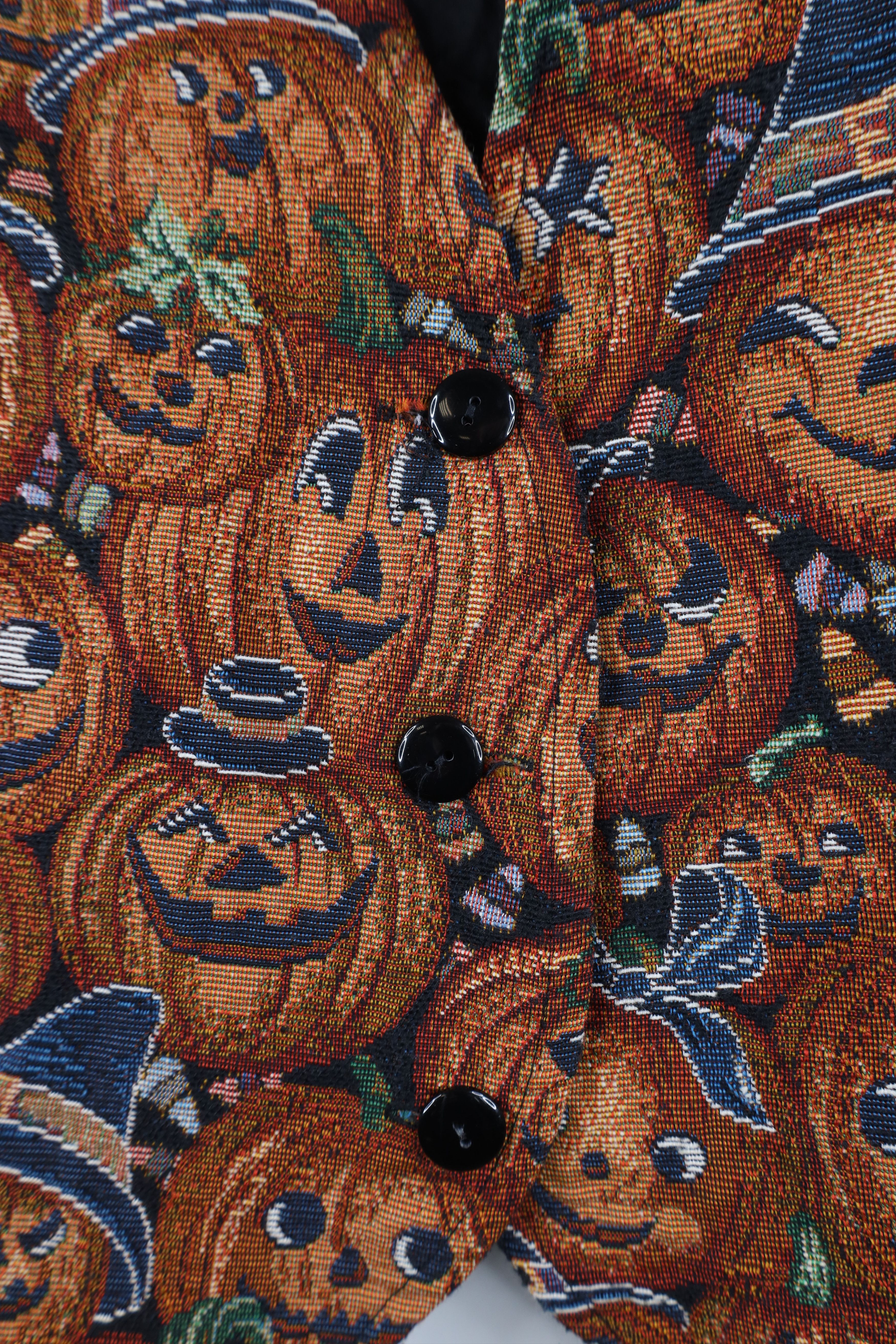 Vintage Vintage 90s Streetwear Pumpkin Halloween Vest Jacket USA Size M / US 6-8 / IT 42-44 - 4 Thumbnail