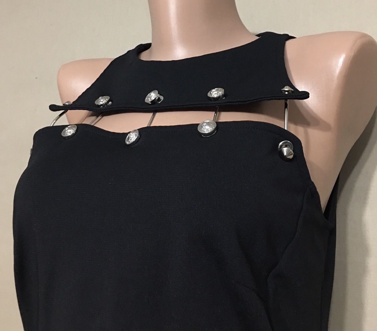 Anthony Vaccarello × Versus Versace VERSUS VERSACE + Anthony Vaccarello Black Mini Dress EU 44 Size M / US 6-8 / IT 42-44 - 6 Thumbnail