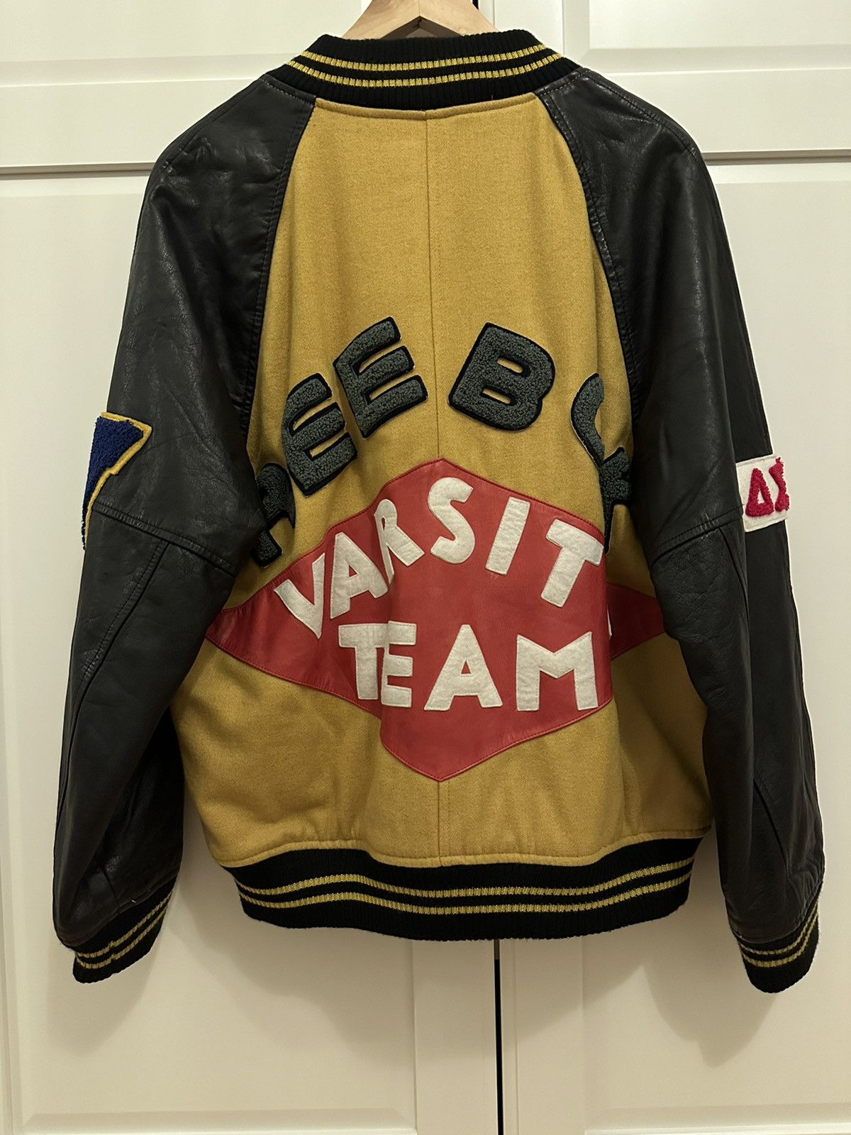 Reebok Rare Varsity Team College Jacket 80s Black Yellow Size S Size US S / EU 44-46 / 1 - 2 Thumbnail
