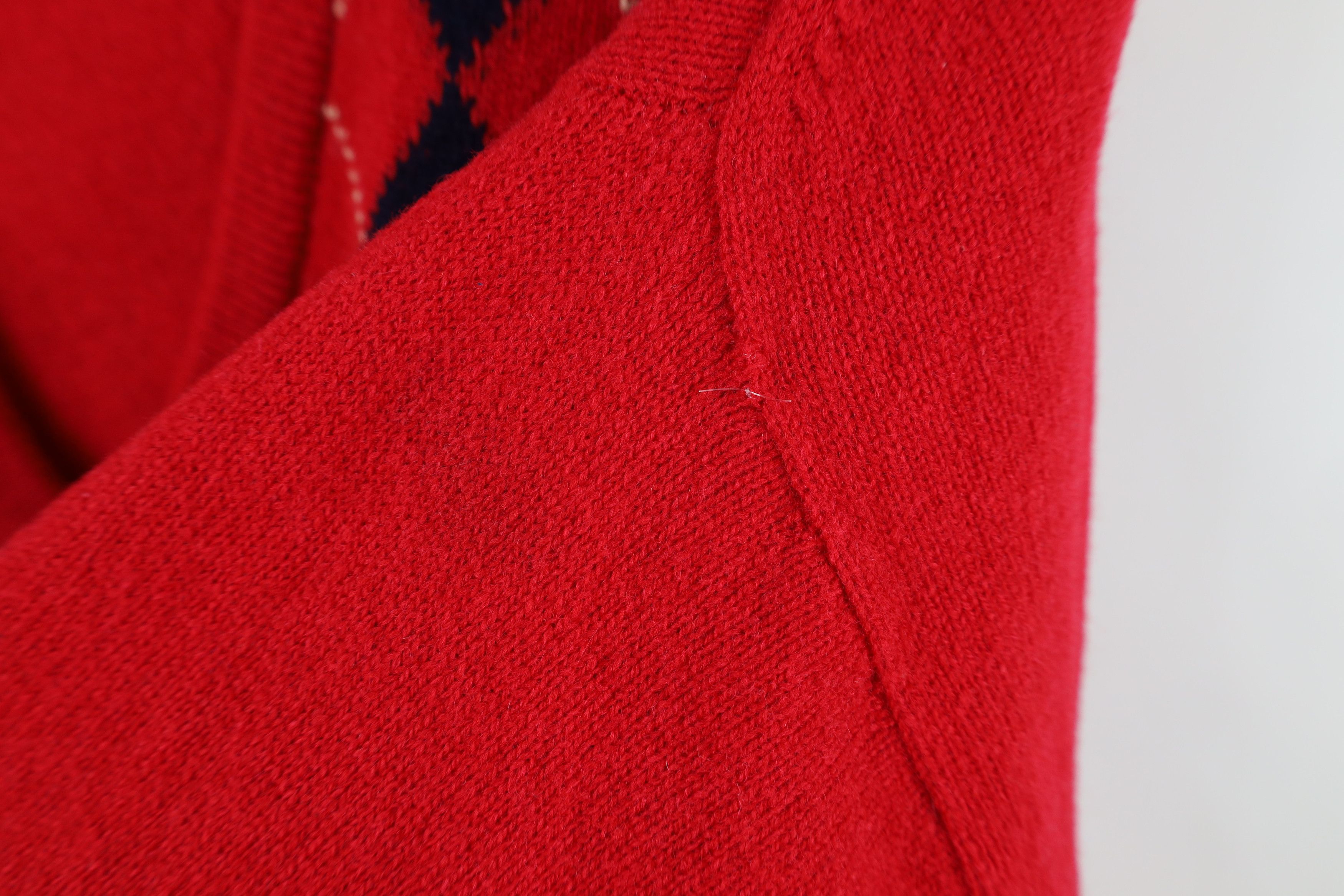 Vintage Vintage 70s Streetwear Knit Argyle Diamond V-Neck Sweater Size US XXL / EU 58 / 5 - 6 Thumbnail