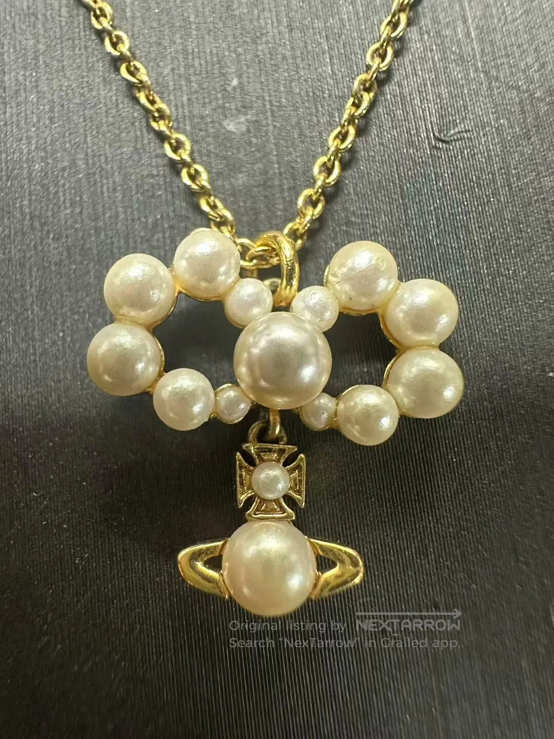 Vivienne Westwood Vivienne Westwood Saturn Necklace with Pearls. Size ONE SIZE - 1 Thumbnail
