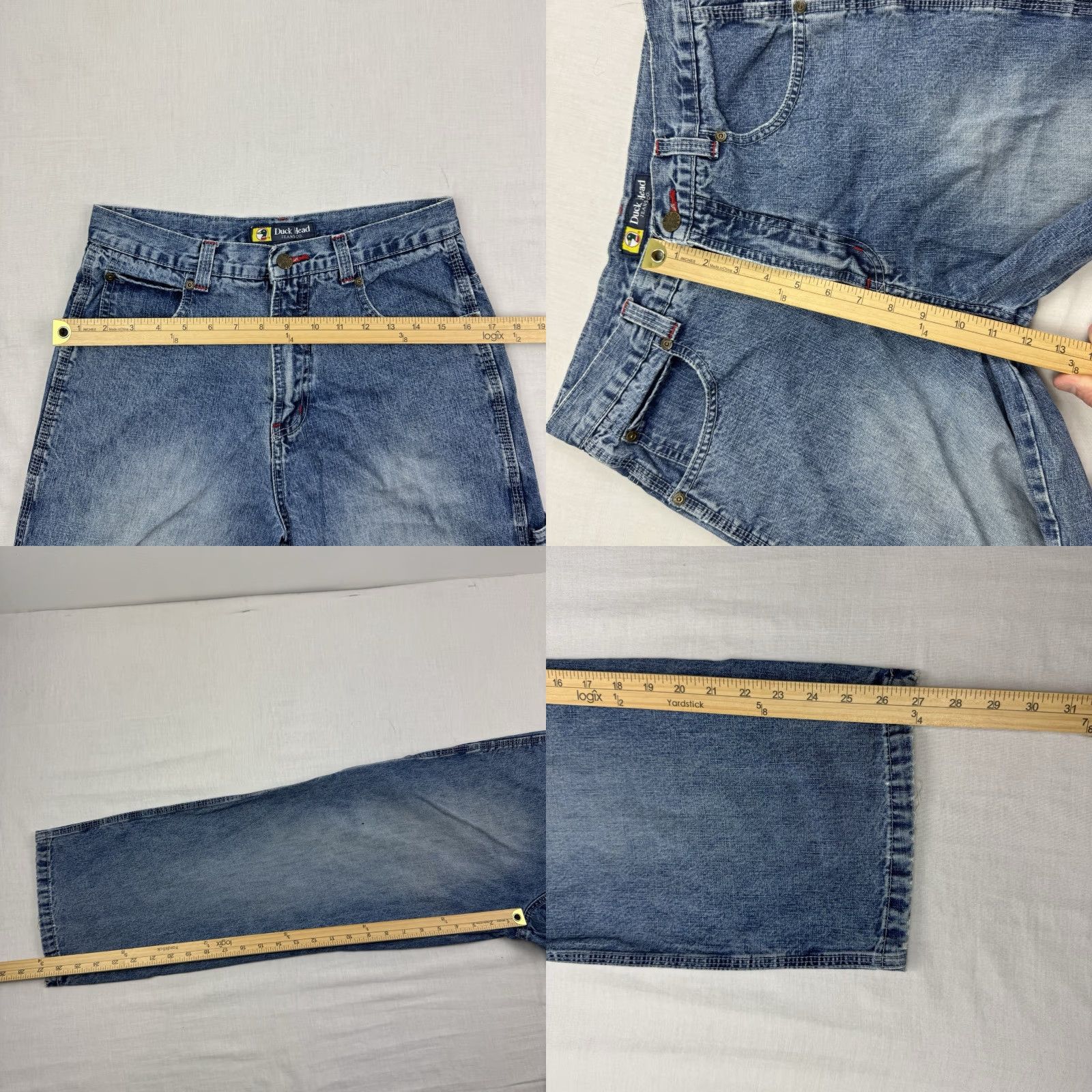 Vintage VINTAGE Duck Head Jeans Womens 14 Relaxed Hipster Y2K Straight Denim Blue Cotton Size 36" / US 14 / IT 50 - 9 Thumbnail