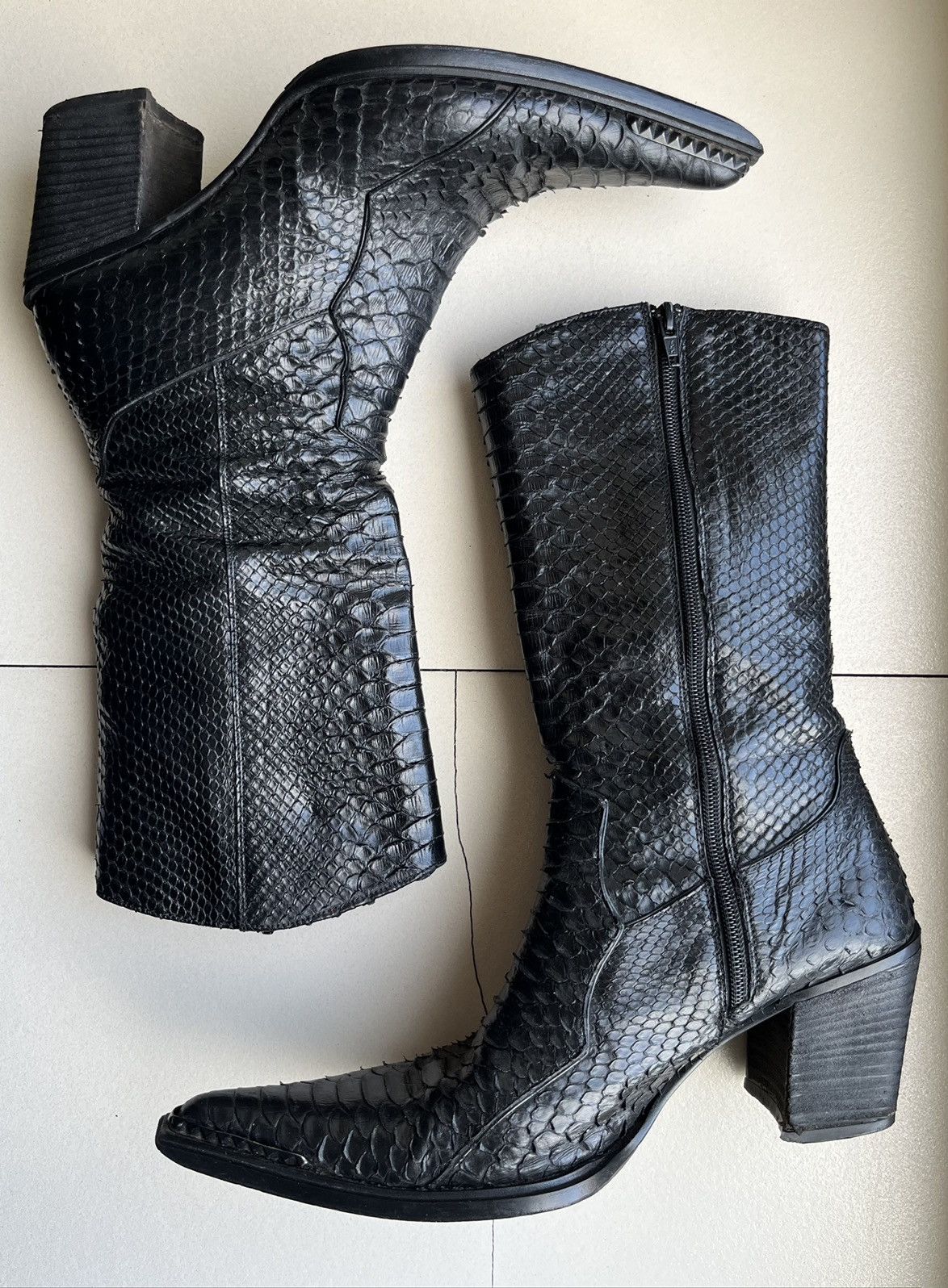 Vintage 90s Python Snakeskin Western Boots Size US 10 / IT 40 - 5 Thumbnail