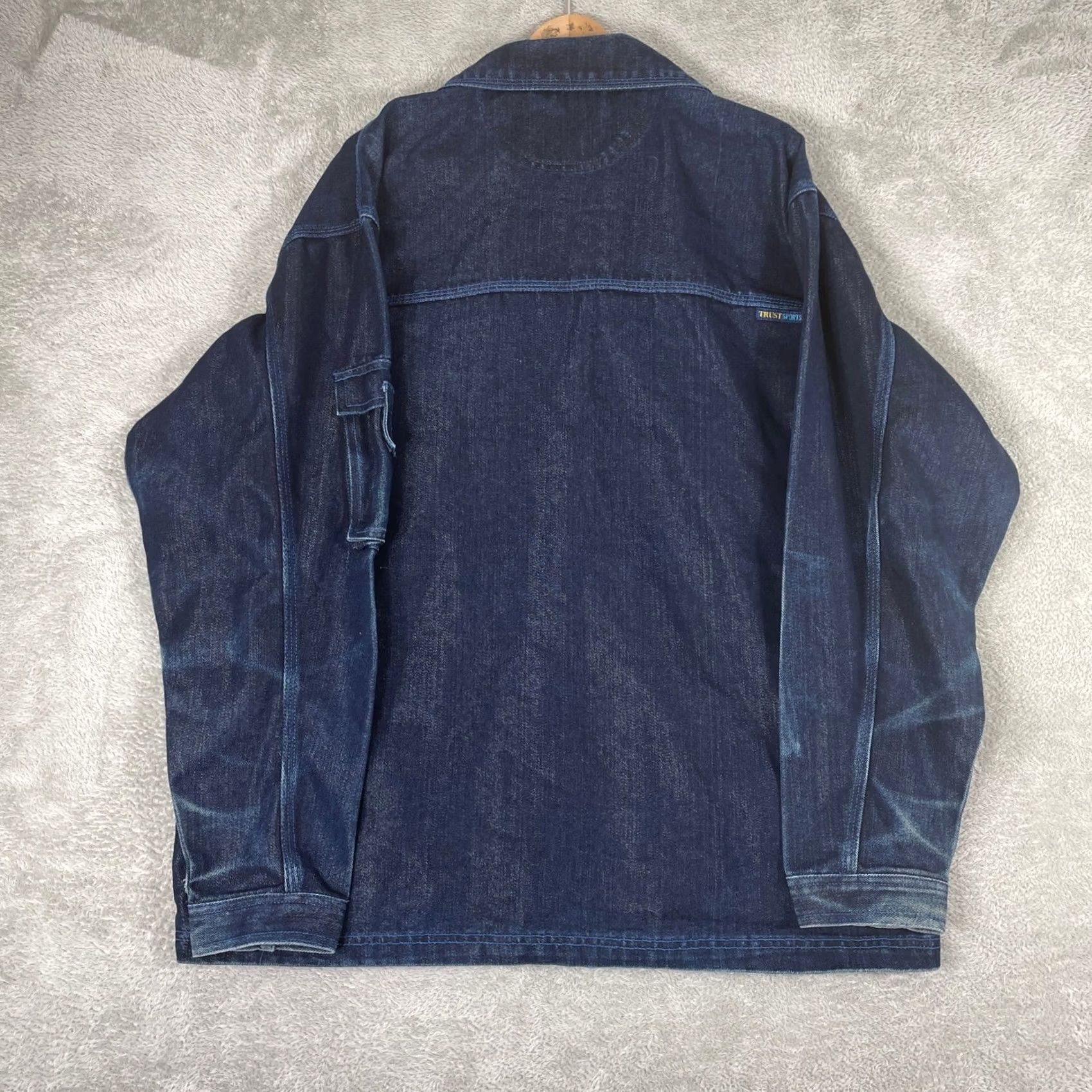 Vintage VINTAGE Trust Sports Denim Utility Jacket Mens Large Blue Multi Pocket Cargo Y2K Size US L / EU 52-54 / 3 - 6 Thumbnail