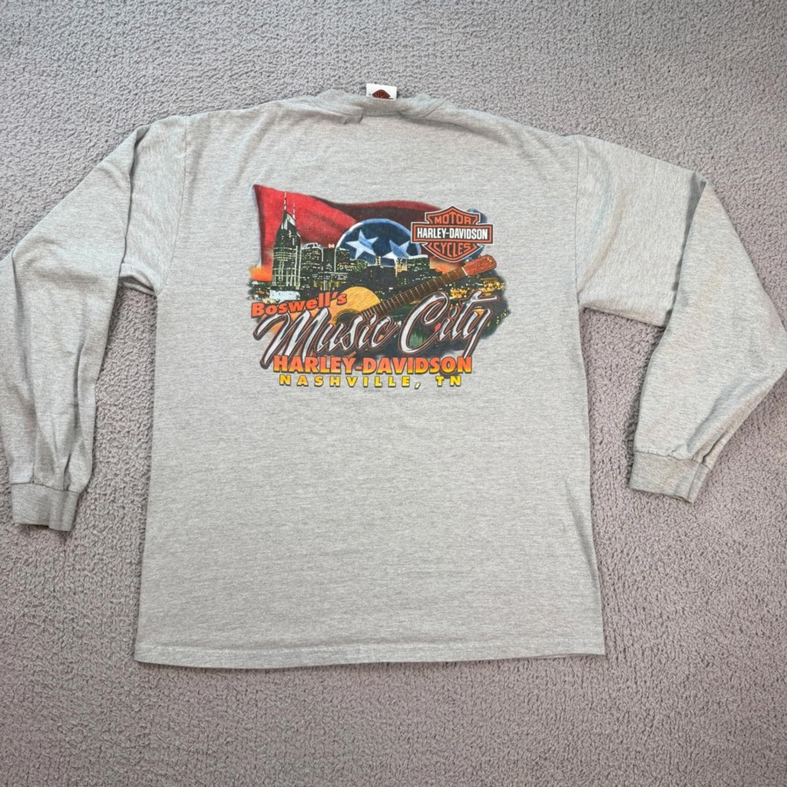 Harley Davidson Vintage Harley Davidson Nashville Long Sleeve Shirt TN L Size US L / EU 52-54 / 3 - 1 Thumbnail