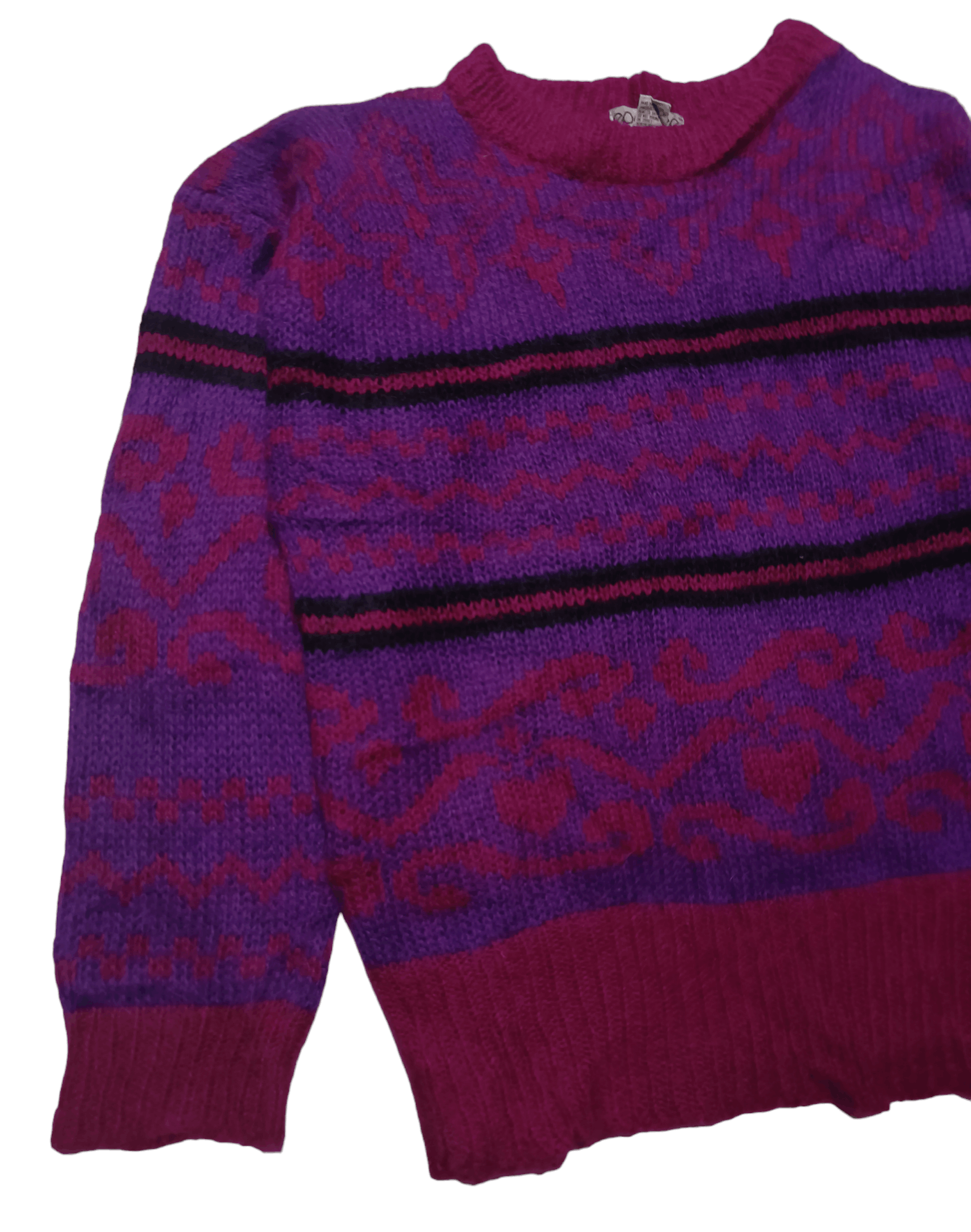 Other Vintage 80s EPOGEE Abstract Motifs Knit Mohair Sweater Size L / US 10 / IT 46 - 4 Thumbnail