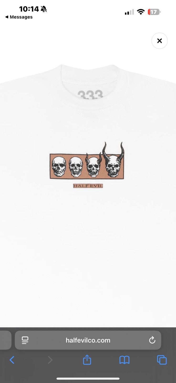 Half Evil Half Evil WHITE SKULL TEE Size US M / EU 48-50 / 2 - 1 Thumbnail