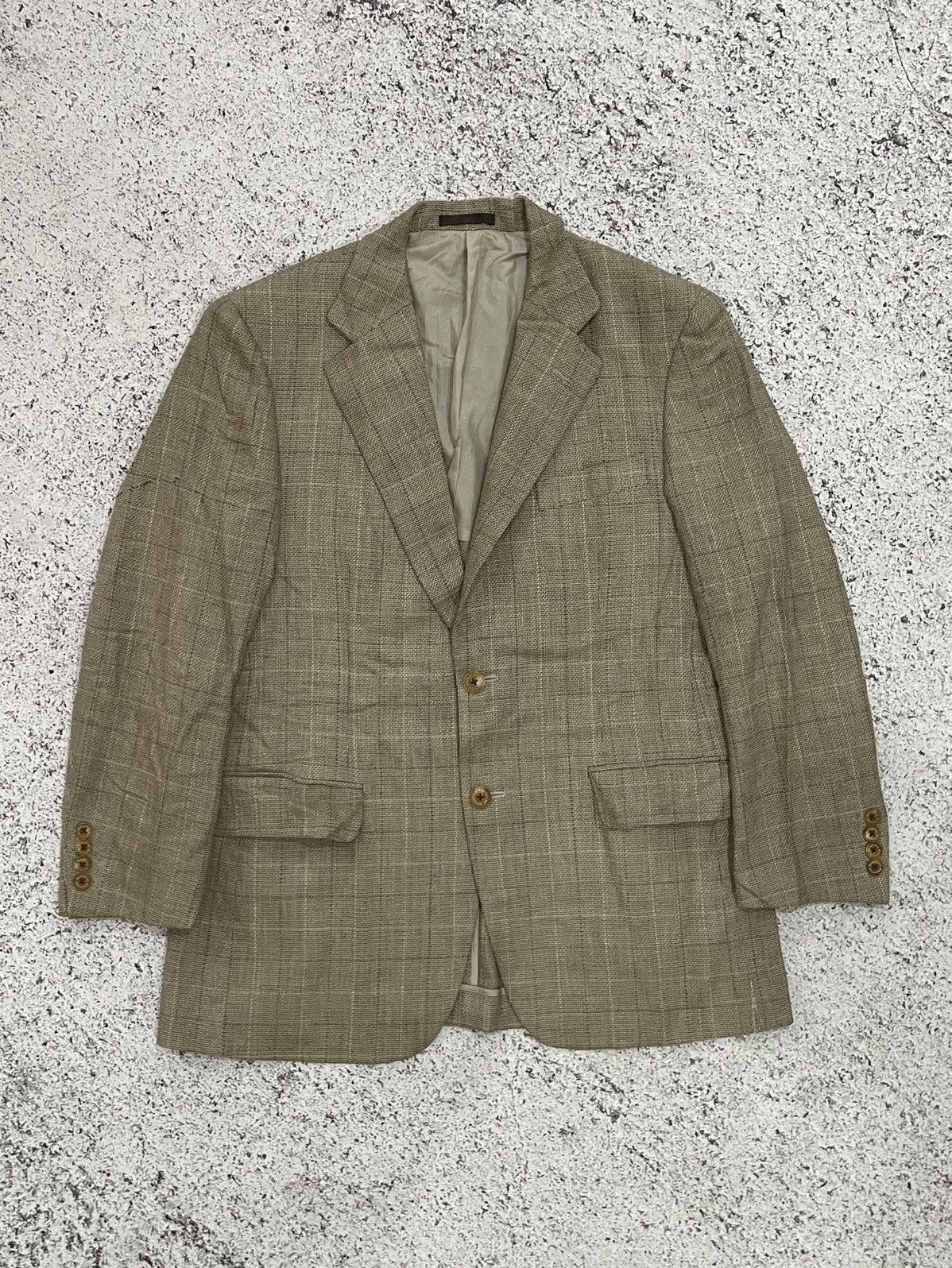 Burberry Vintage Plaid Burberry Distressed Blazer Dirty Look Jacket Size US M / EU 48-50 / 2 - 2 Thumbnail