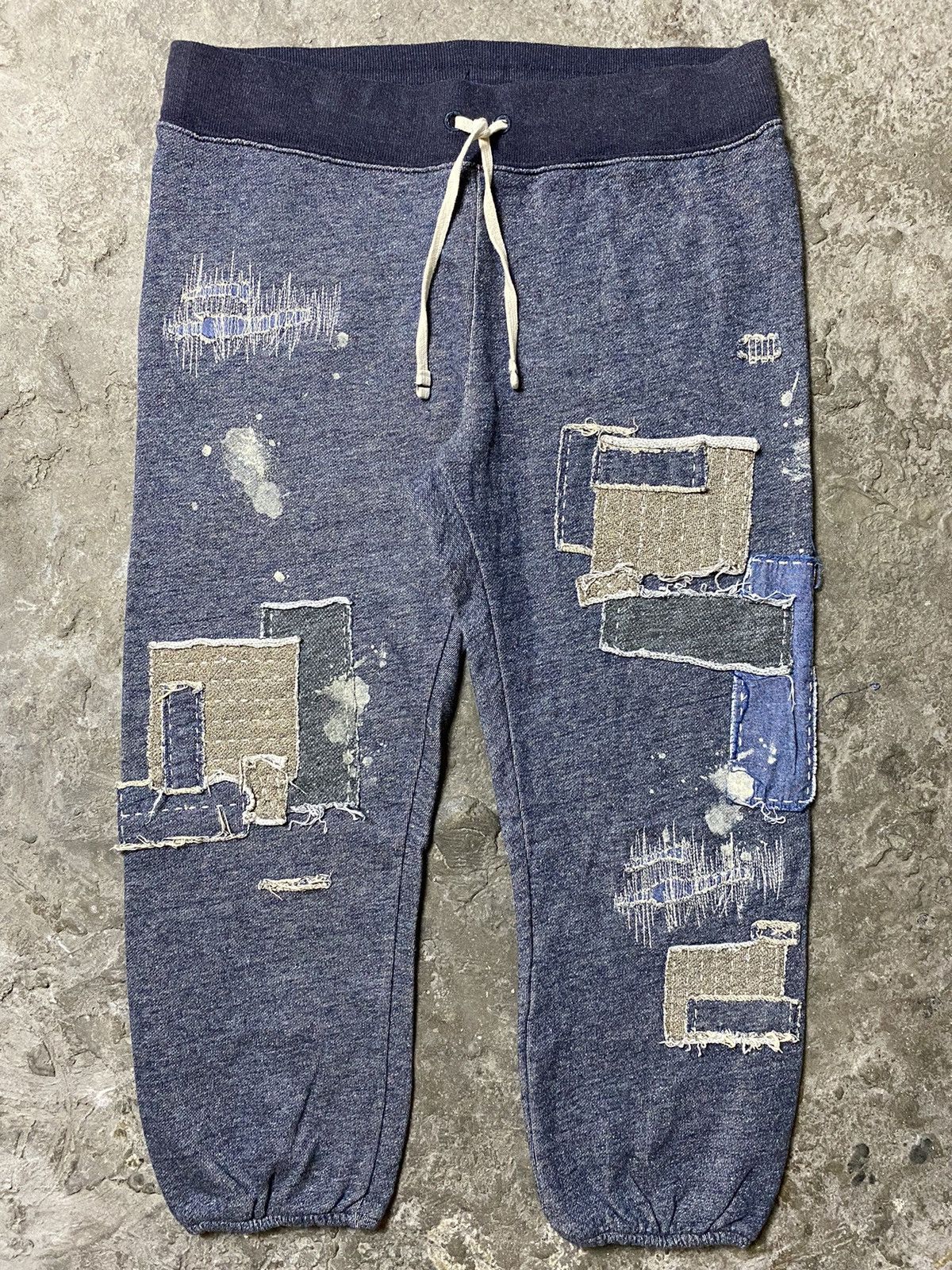image of Denim And Supply Ralph Lauren x Ralph Lauren Ralph Laurent Denim Supply Patchwork Joggers in Blue P