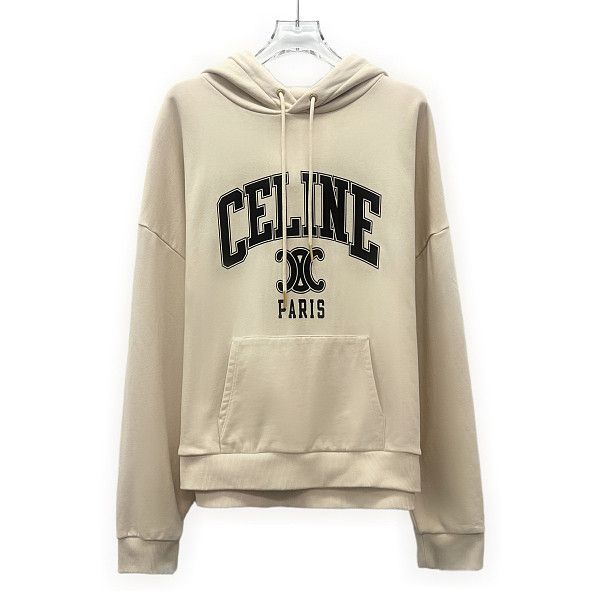 Celine CELINE Logo Print Hoodie Size L Size L / US 10 / IT 46 - 1 Thumbnail