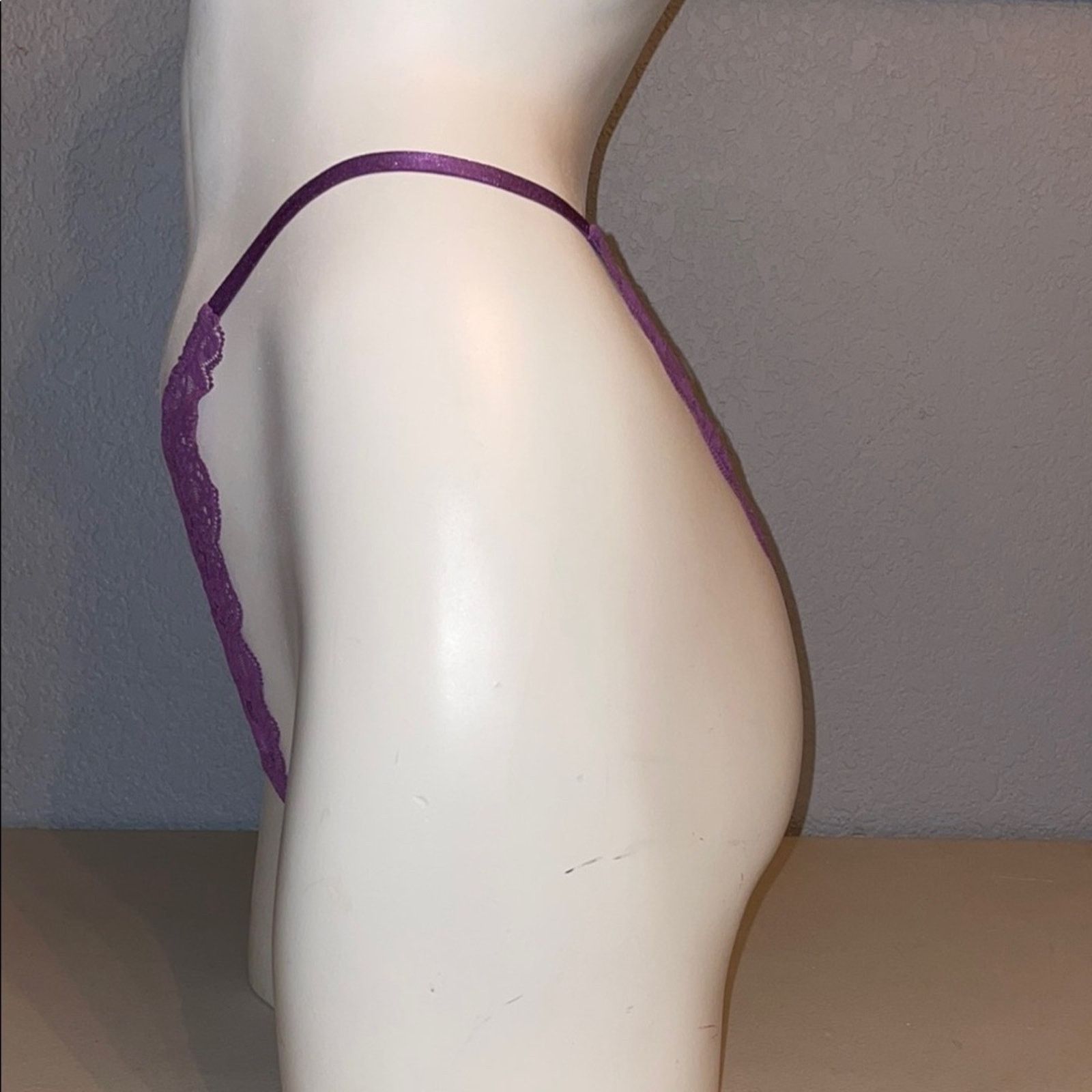 Victoria's Secret Victoria’s Secret Brazillian Thong Lavendar Lace VS Panties Size ONE SIZE - 5 Thumbnail