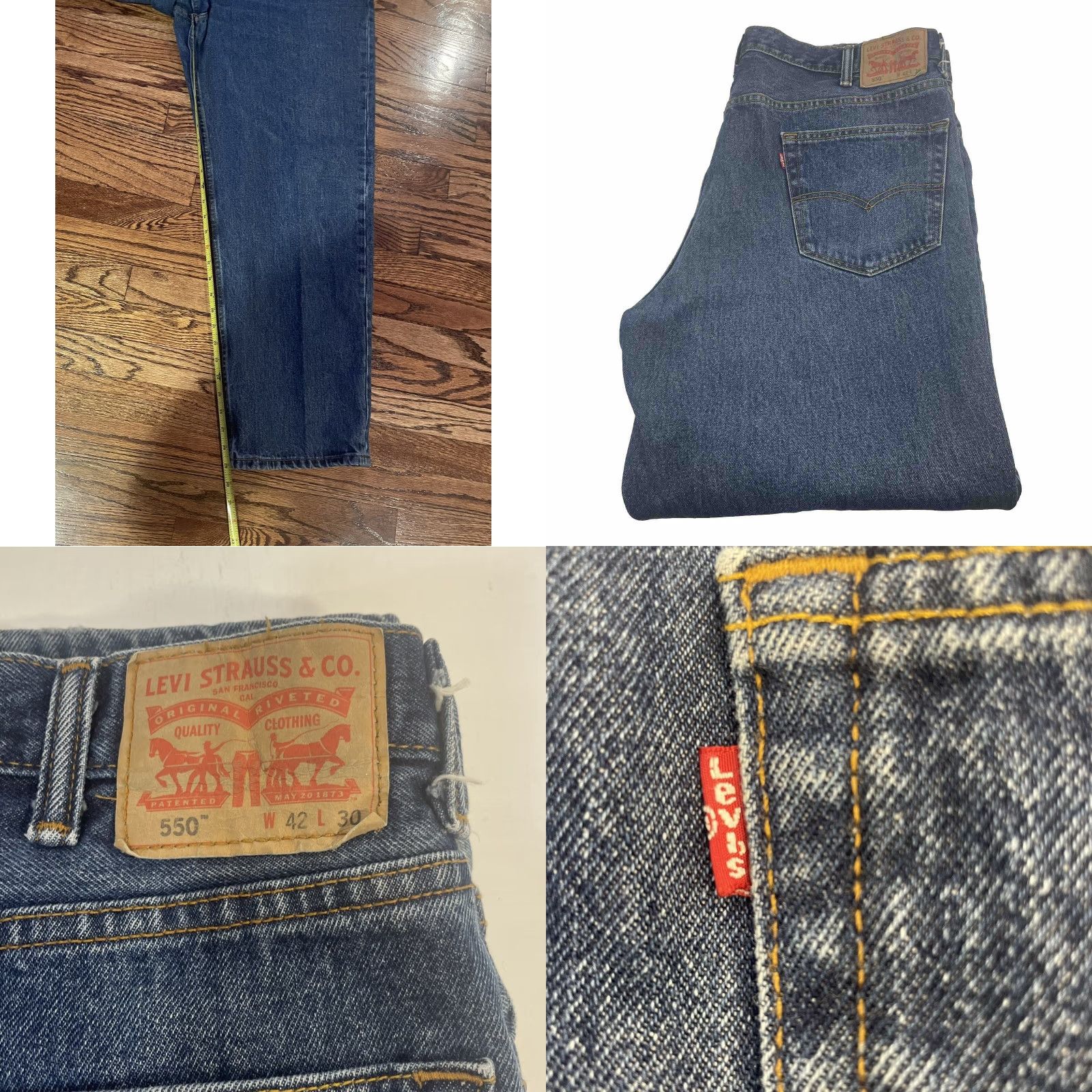 Levi's Levi's 550 Jeans Men Blue 42x29 42x30 Medium Wash 100 Cotton Bootcut Relaxed Denim Jeans Size US 42 / EU 58 - 8 Thumbnail