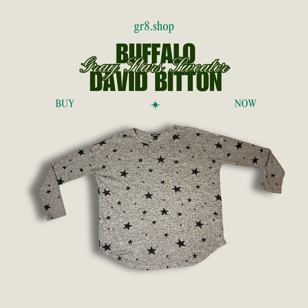Buffalo David Bitton Buffalo David Bitton Gray Star Print Sweater Medium Made In Size M / US 6-8 / IT 42-44 - 1 Thumbnail