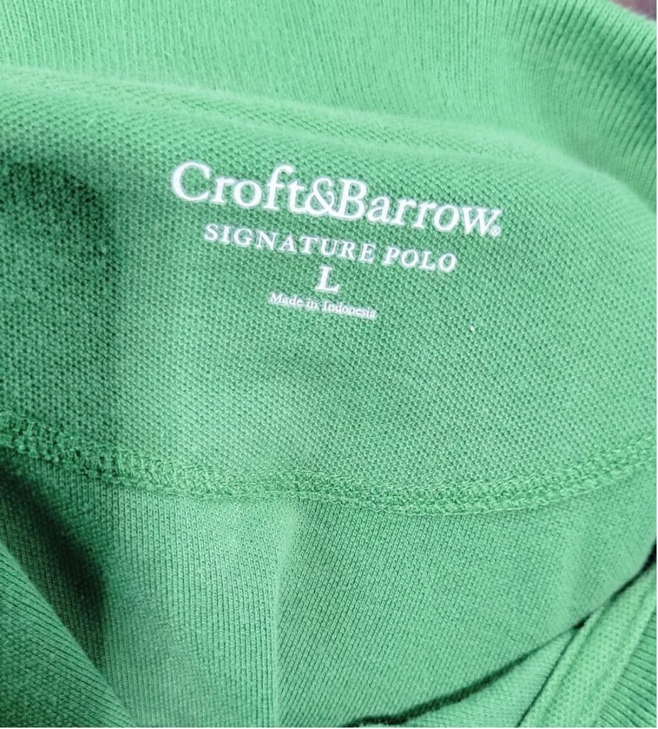 Croft & Barrow Men's Croft & Barrow Easy Care Pique Green Polo Shirt Size L Size US L / EU 52-54 / 3 - 5 Thumbnail