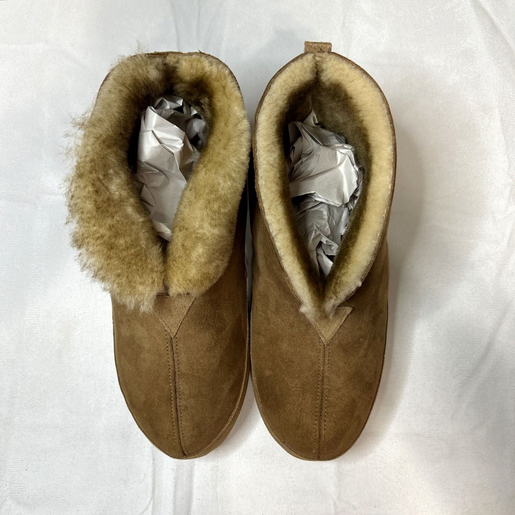 Vintage Woolrich Slip-On Mens Brown Men Leather Ankle Faux Fur Lined Indoor Slippers Size Size ONE SIZE - 4 Thumbnail