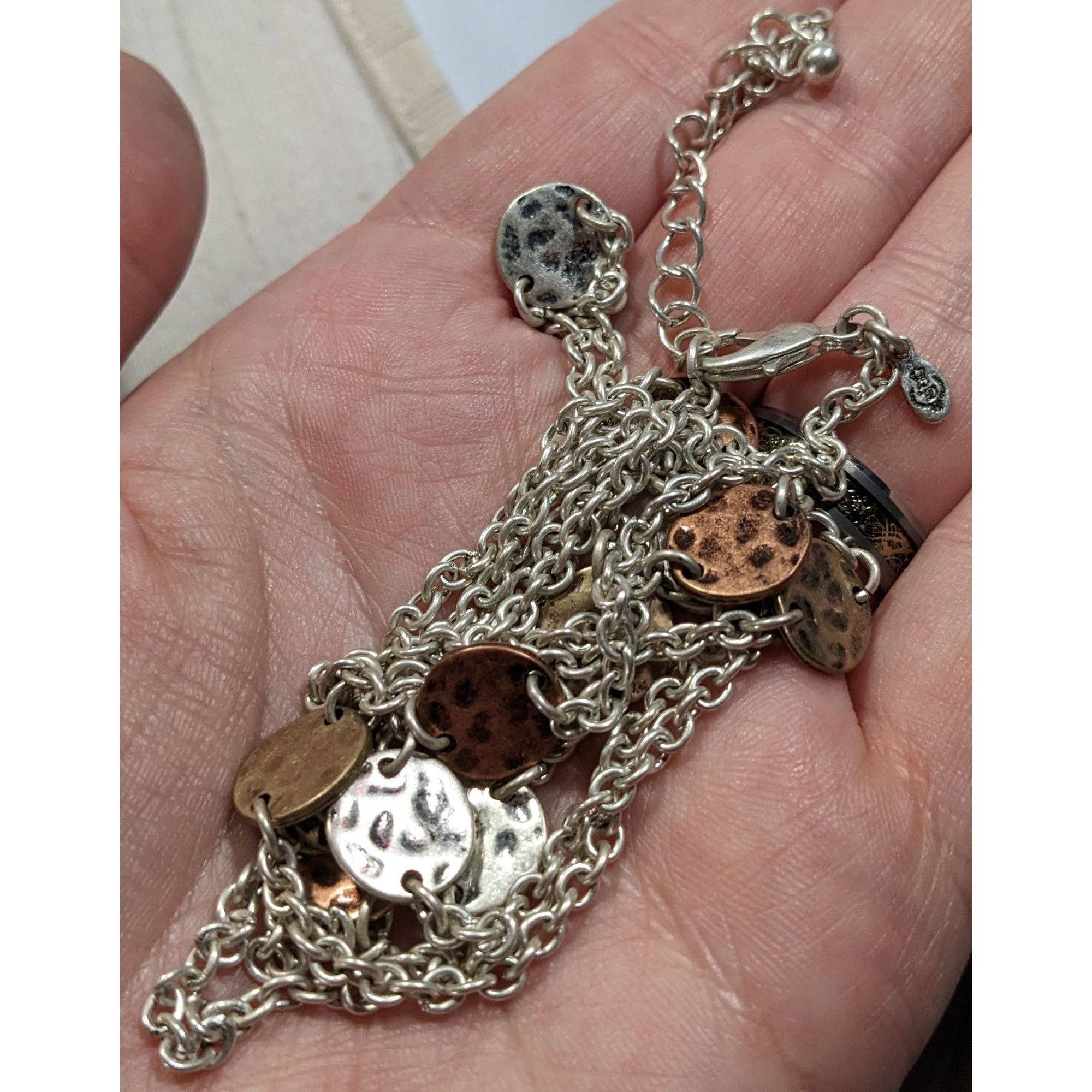 Other Premier Designs Brutalist Hammered Coin Station Necklace Size ONE SIZE - 3 Thumbnail