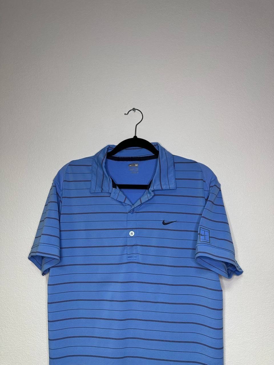 Nike Nike Court Tennis Polo Blue Striped Dri-FIT Men’s M Vintage Size US M / EU 48-50 / 2 - 2 Thumbnail