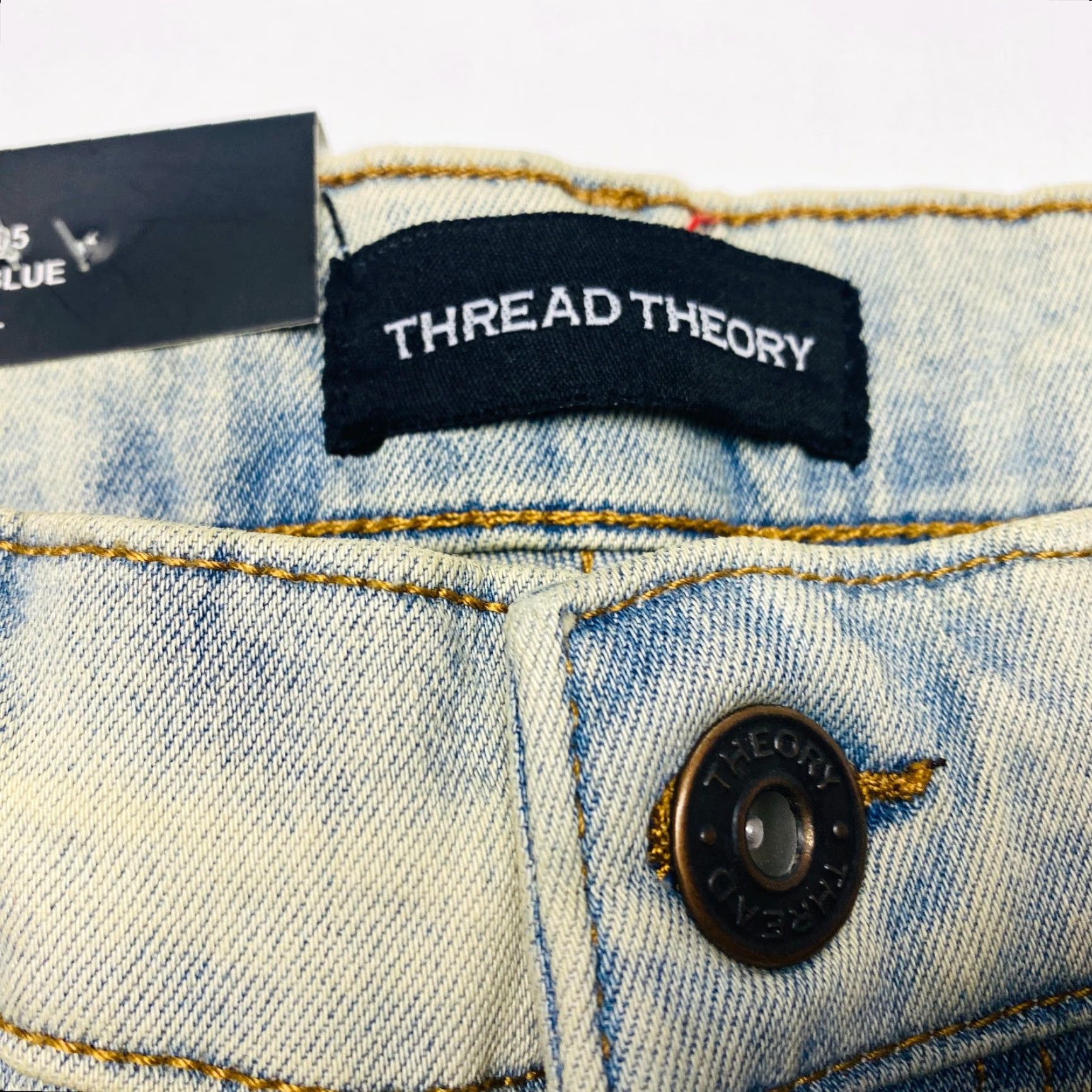 Theory NWT Thread Theory Jeans Mens 29x30 Sand Blue Distressed Skinny Fit Stretch NEW Size US 29 - 5 Thumbnail