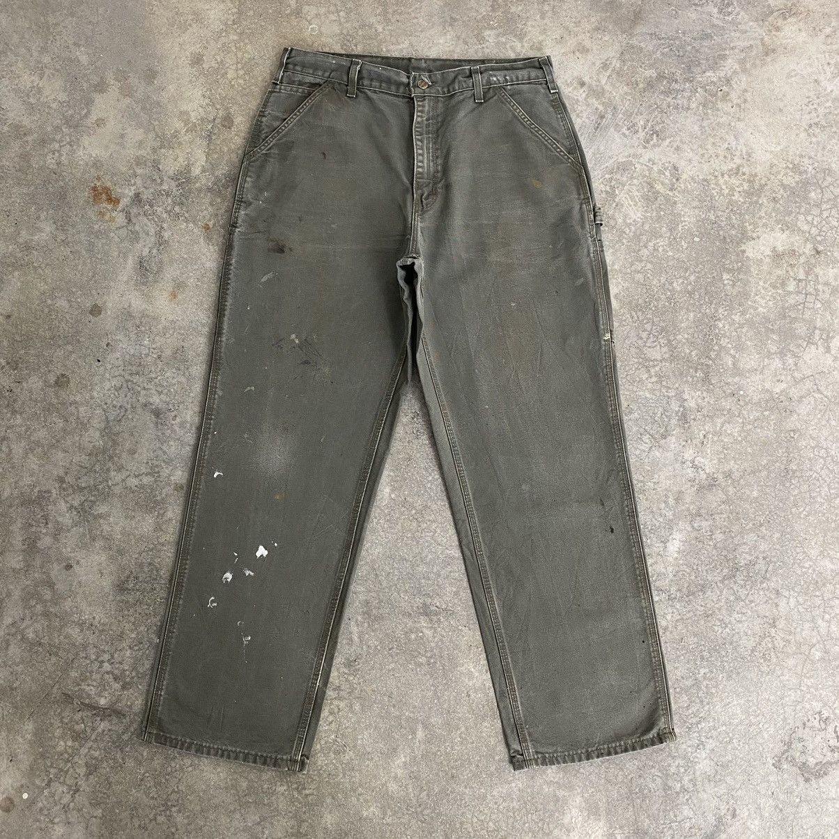Carhartt Vintage Carhartt Moss Green Carpenter Workwear Pants Size US 34 / EU 50 - 3 Thumbnail
