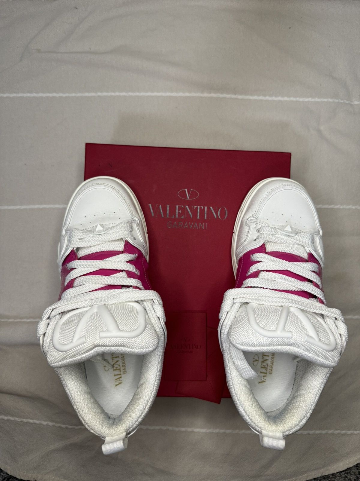 Valentino Valentino Garavani Open Skate White Cyclamin Pink Sneakers Size US 9 / IT 39 - 12 Thumbnail