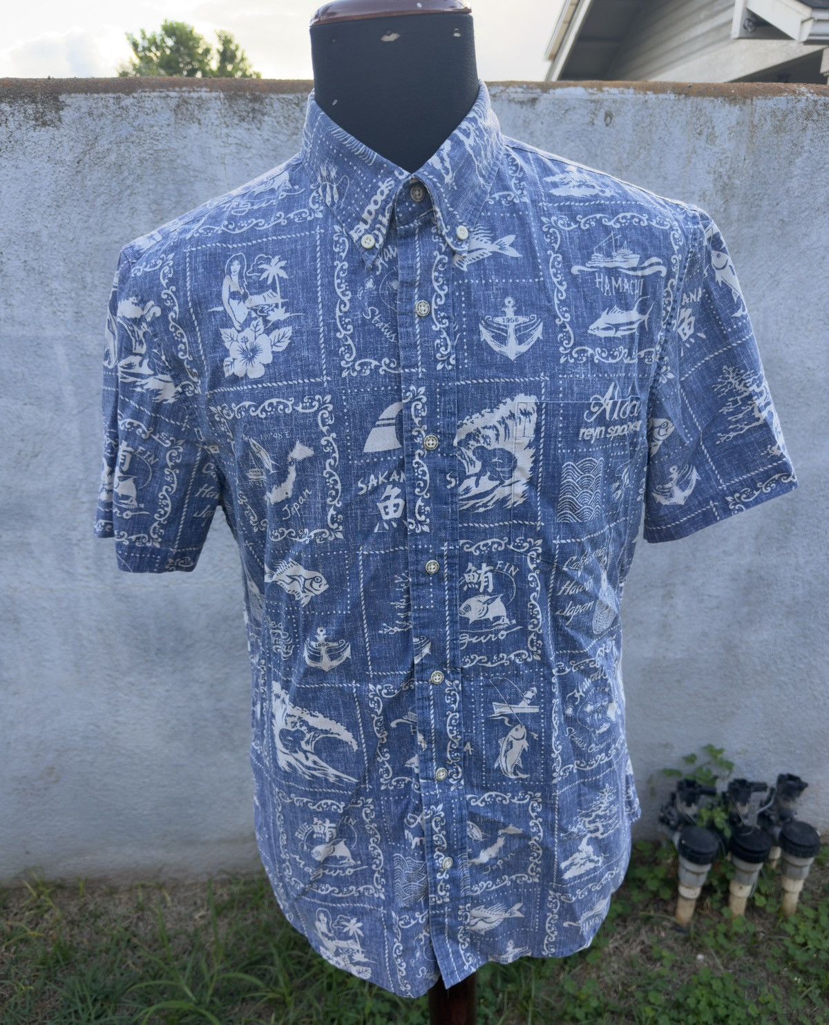 Reyn Spooner PreOwned Reyn Spooner Tailored Fit Hawaiian Blue Men's M Size US M / EU 48-50 / 2 - 1 Thumbnail