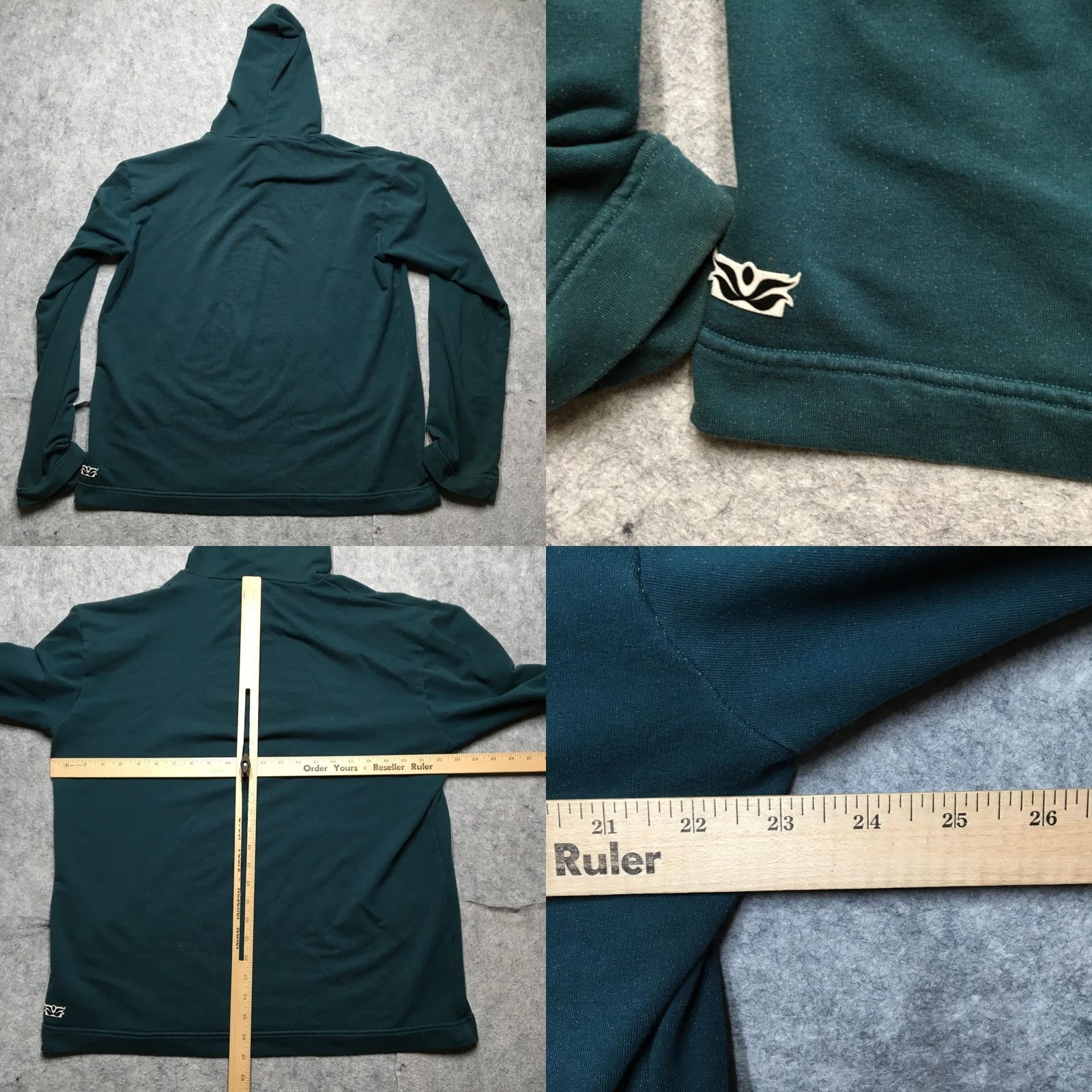 Vintage Be Present Hoodie Mens Large Green Organic Cotton Lightweight Kangaroo Pocket Size US L / EU 52-54 / 3 - 8 Thumbnail