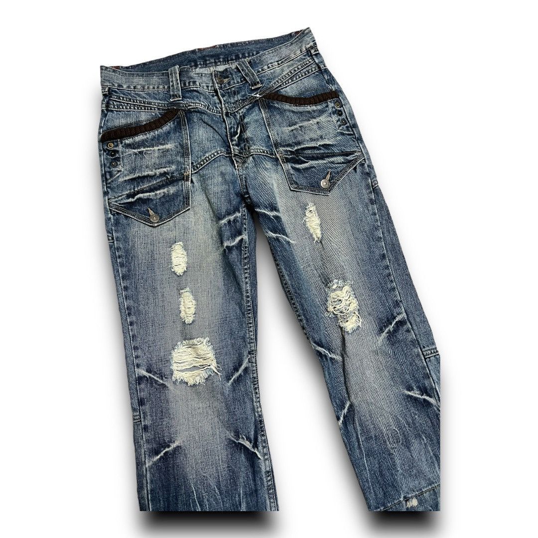 Japanese Brand × PPFM PPFM DISTRESSED DENIM JAPANESE BRAND JEANS Size US 33 - 3 Thumbnail