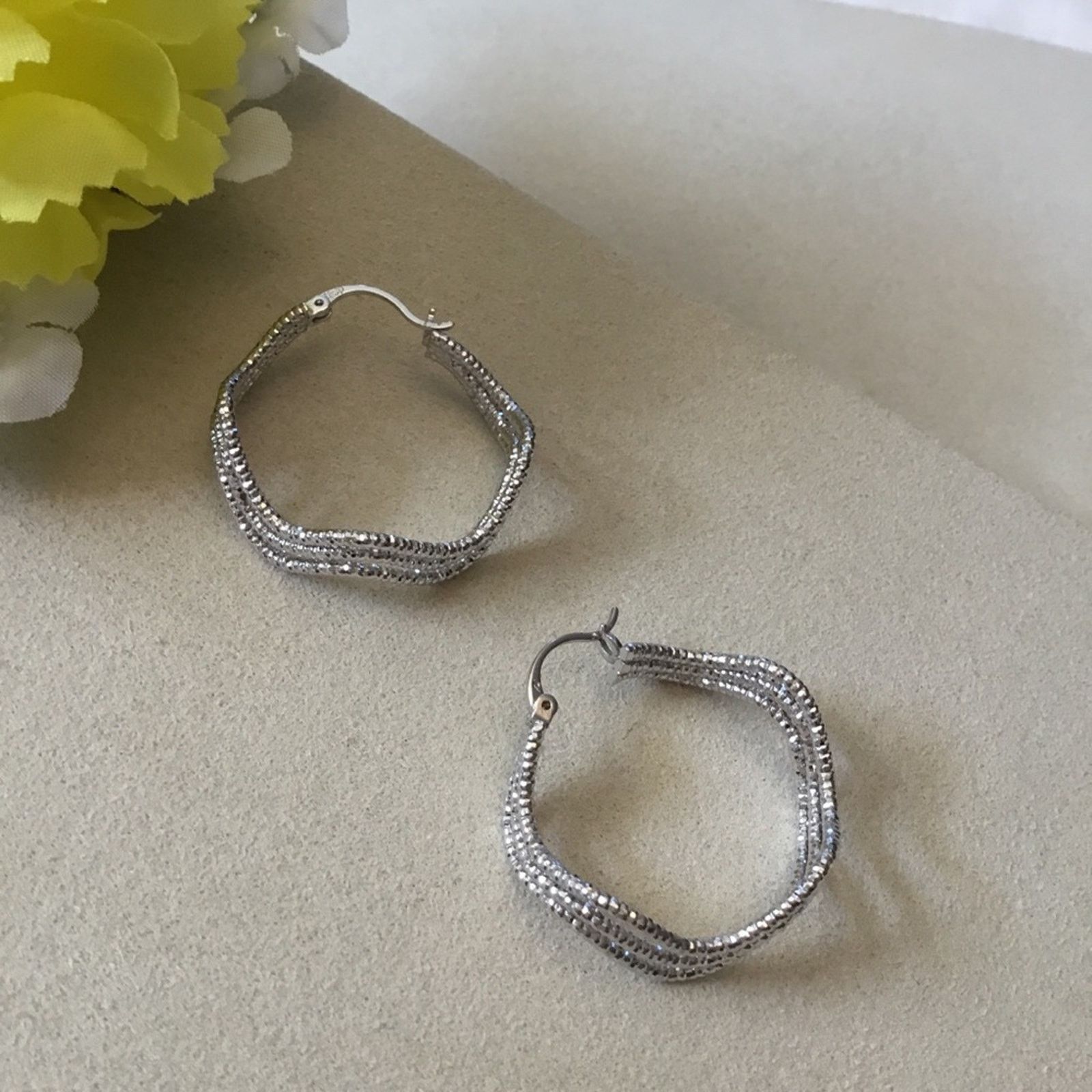 Other Silver Trio-Wave Crystals Earrings Size ONE SIZE - 6 Thumbnail
