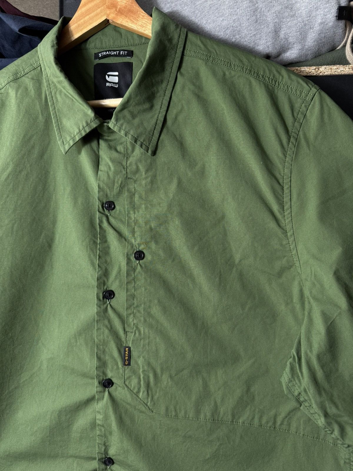 G-Star G-Star RAW Mens Shirt XL Green Short Sleeve Button Up Casual Size US XL / EU 56 / 4 - 6 Thumbnail