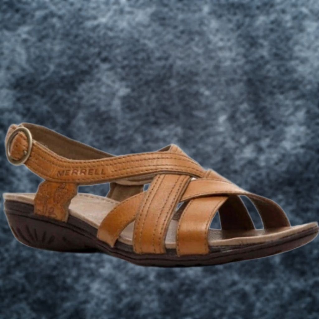Merrell Merrell Sandals Leather Cross-Strap Slingback Women Brown 6 US Size US 6 / IT 36 - 1 Thumbnail