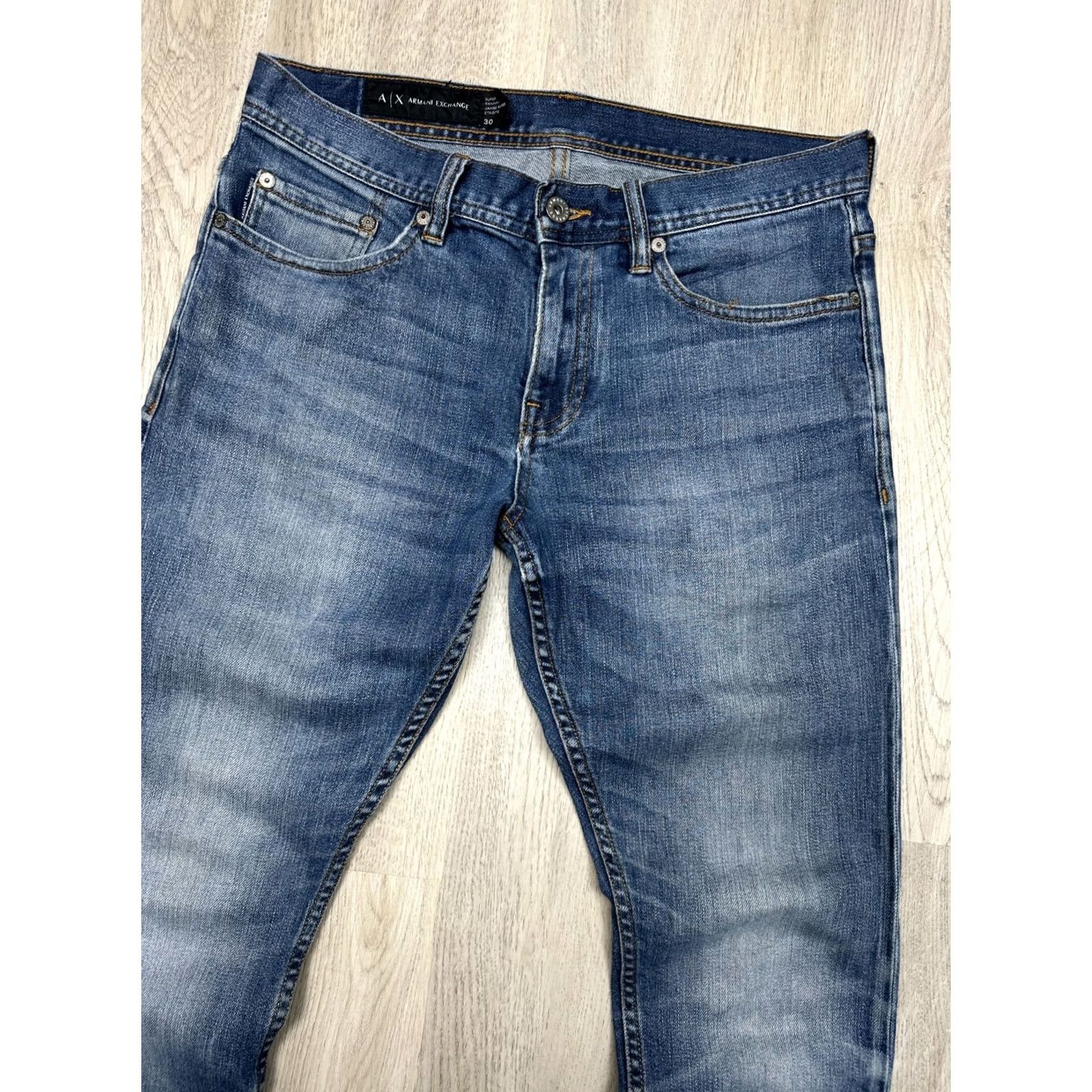 Armani Exchange Armani Exchange Mens Jeans Denim Skinny Slim Fit Size 30 Blue Cotton Denim Inseam 32 Size US 30 / EU 46 - 6 Thumbnail