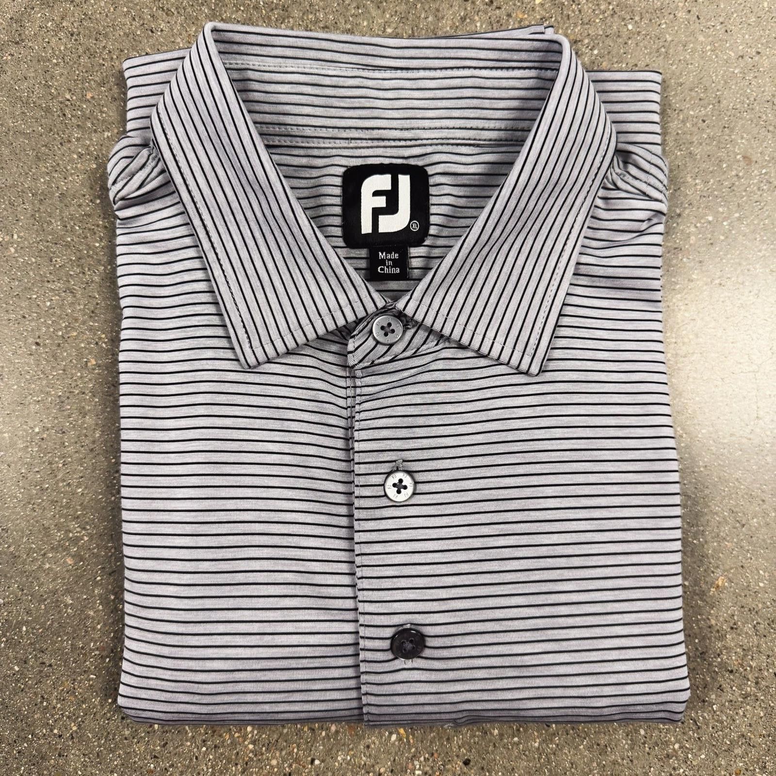 Footjoy FootJoy Golf Polo Shirt Mens XL Striped Stretch FJ Logo Size ONE SIZE - 9 Thumbnail