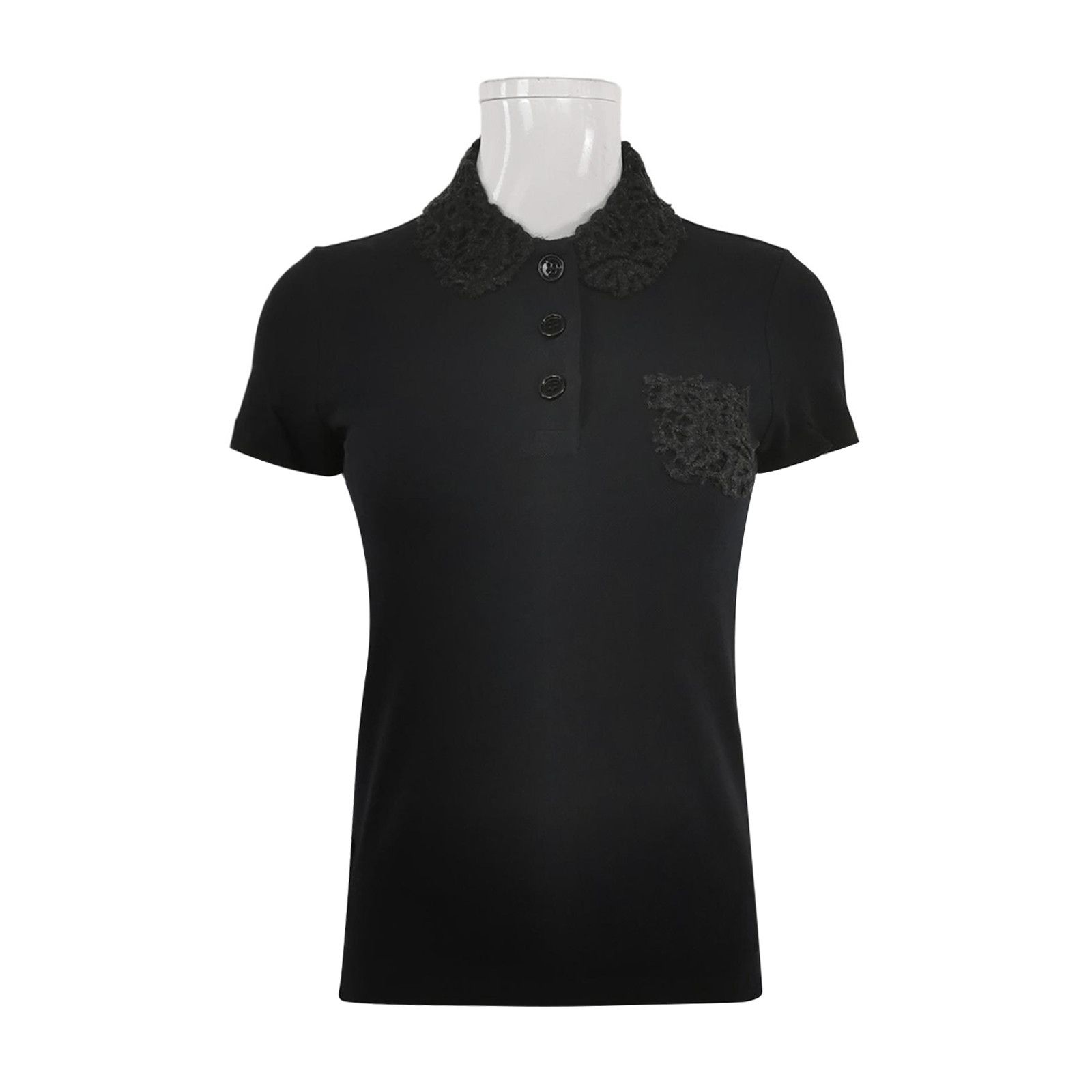Prada Prada Textured Collar Polo Shirt Size XS Size XS / US 0-2 / IT 36-38 - 1 Thumbnail