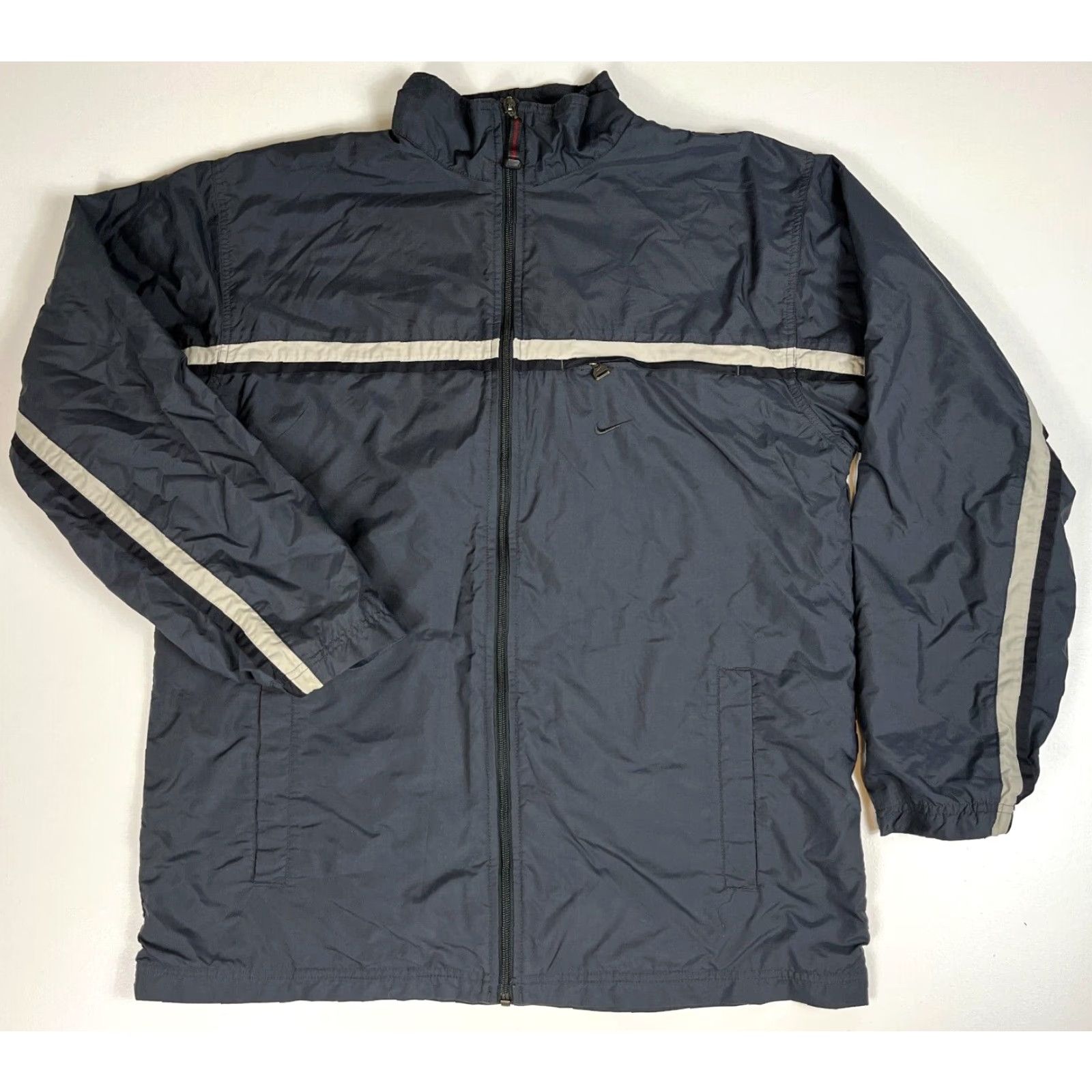 Nike VINTAGE Nike Men’s Jacket Windbreaker Full Zip Lined Pockets Size L Gray/ Silver Tag 90s Mens Size US L / EU 52-54 / 3 - 2 Thumbnail