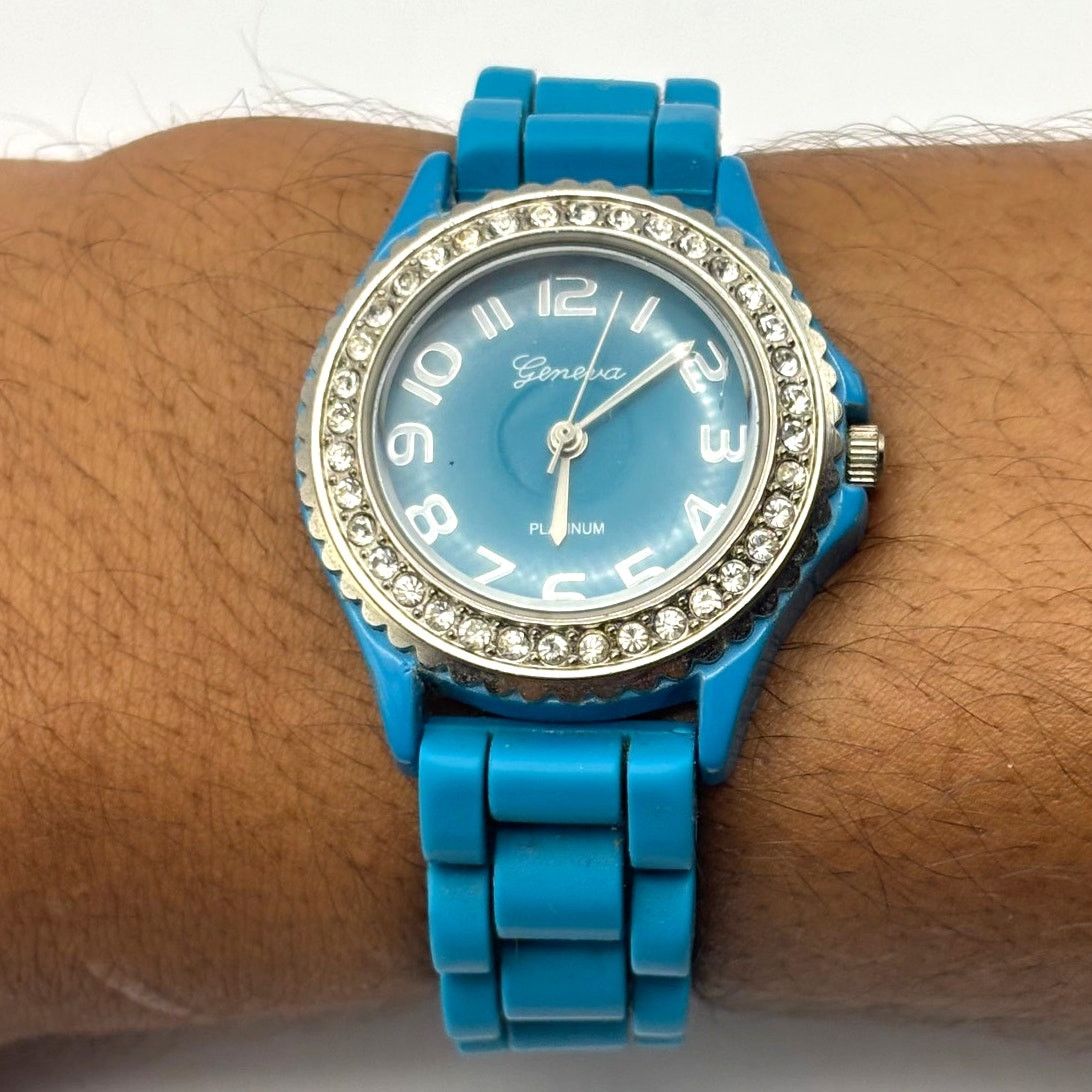 Geneva Silver & Blue Geneva Platinum Watch Size ONE SIZE - 2 Thumbnail