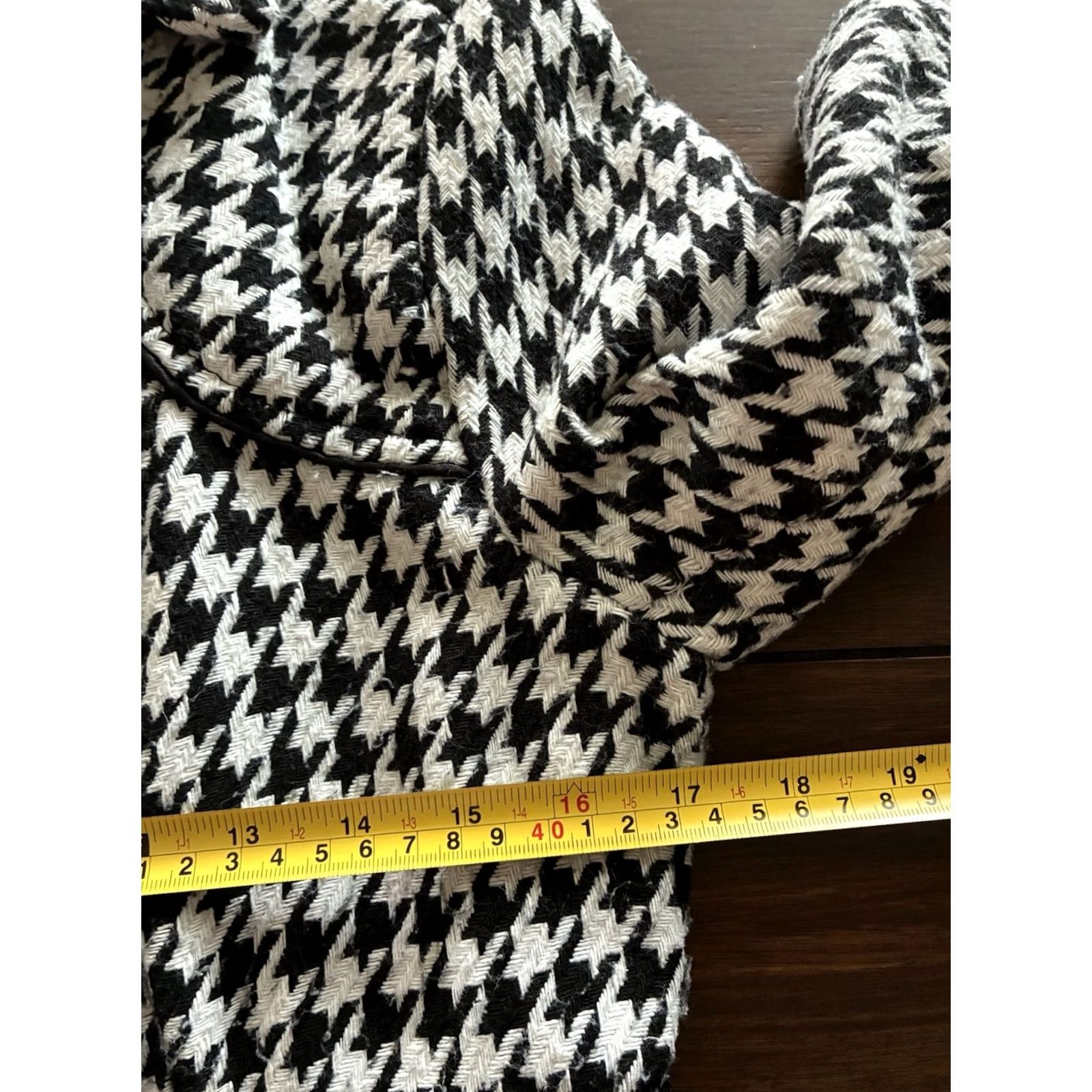 Vintage VINTAGE Paris Blue Houndstooth Wool Blend Coat Womens Medium Pea Coat (Wool) Blue Mens? Size M / US 6-8 / IT 42-44 - 7 Thumbnail