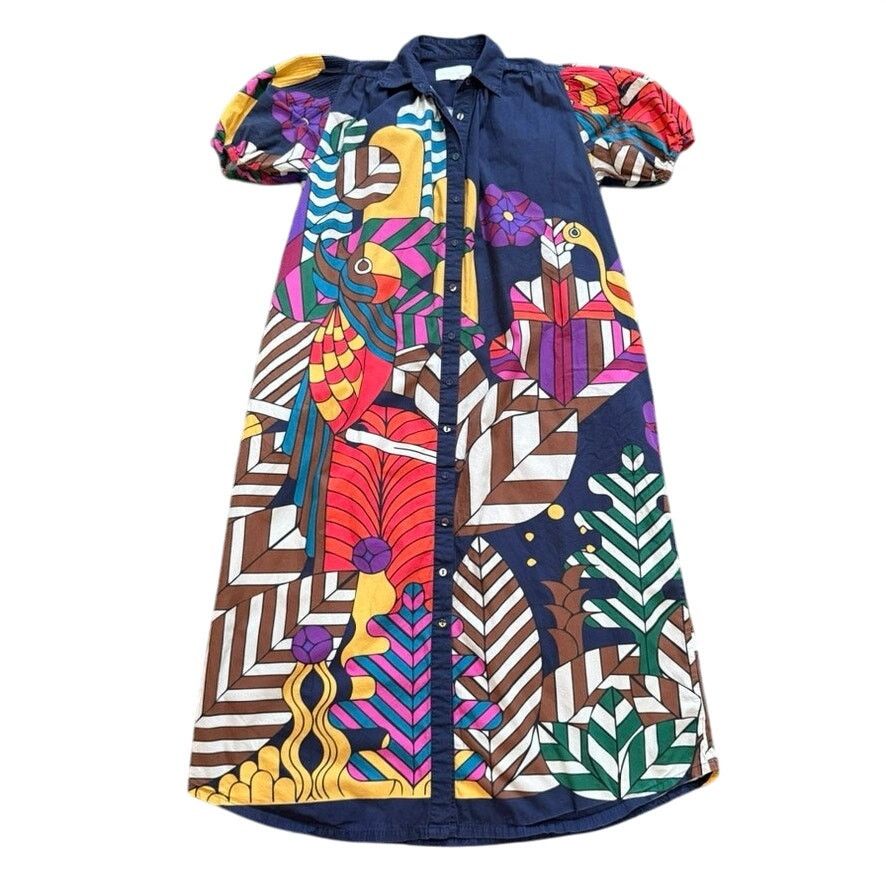 Carolina K Carolina K Valerie Pleated Kaftan in Blue Multi, Size S Size S / US 4 / IT 40 - 4 Thumbnail