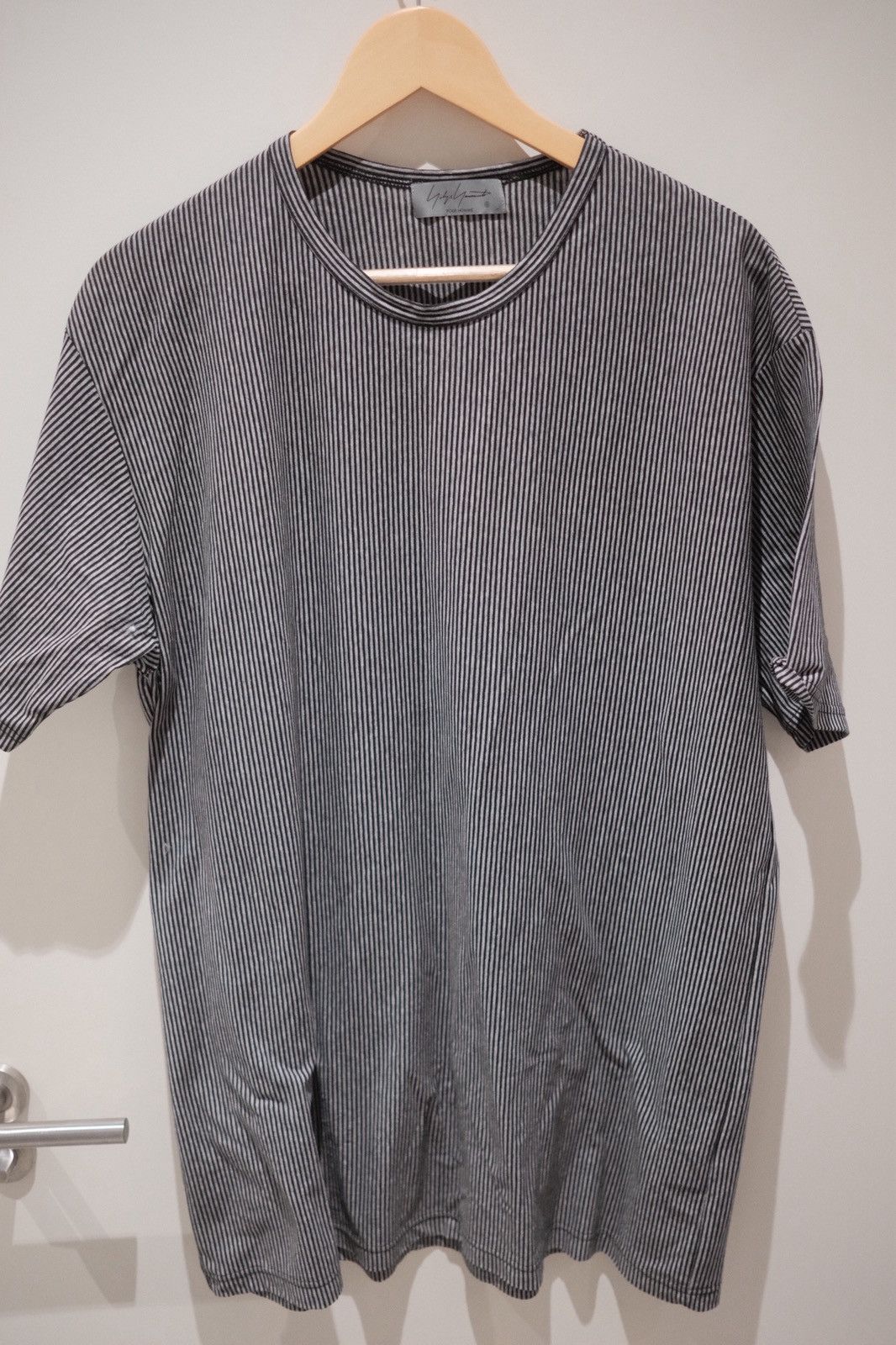 Yohji Yamamoto Yohji Yamamoto Black & Grey Round Neck T-Shirt Size US L / EU 52-54 / 3 - 1 Thumbnail