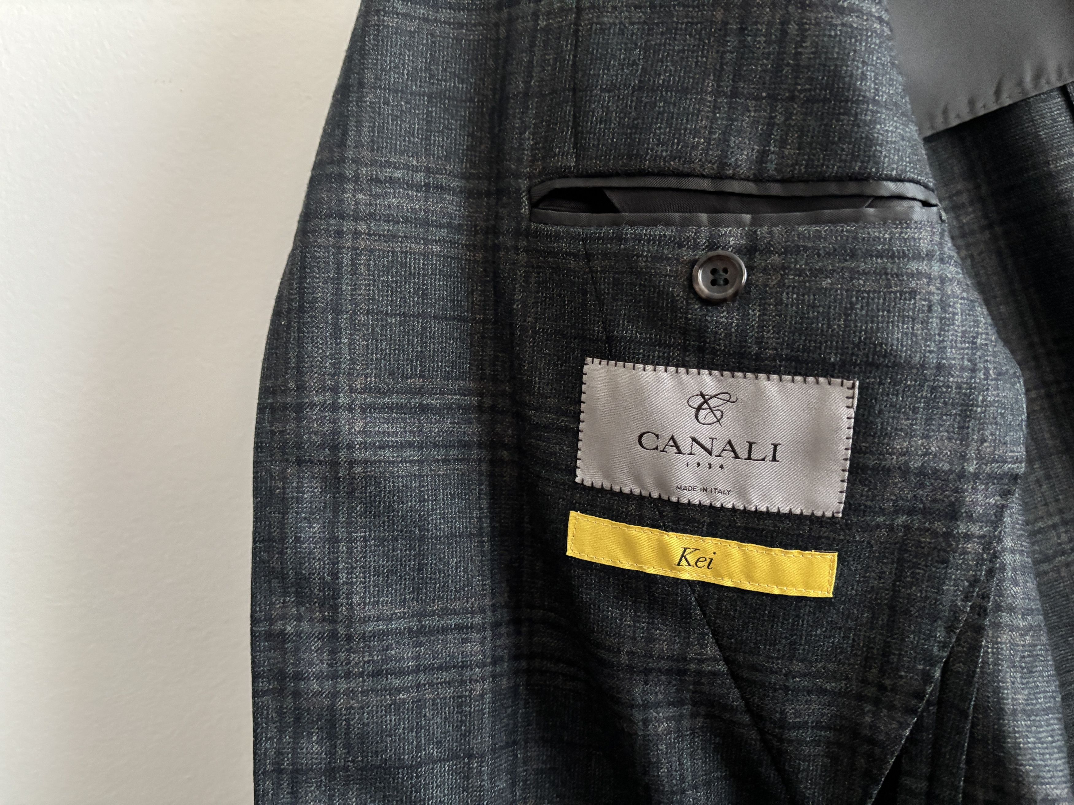 Canali $1835 Kei Unstructured Charcoal Glen Plaid Sport Coat - 42 Size 42R - 8 Thumbnail