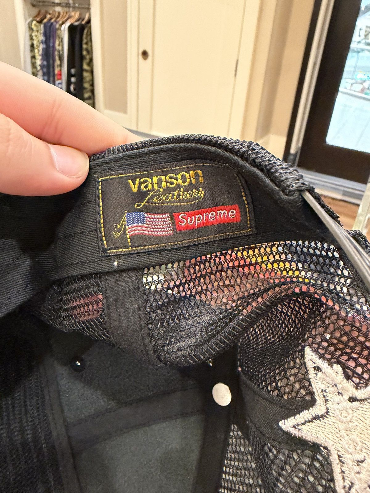 Supreme × Vanson Leathers Supreme x Vanson Leather 6 Panel Mesh Back Hat Size ONE SIZE - 3 Thumbnail