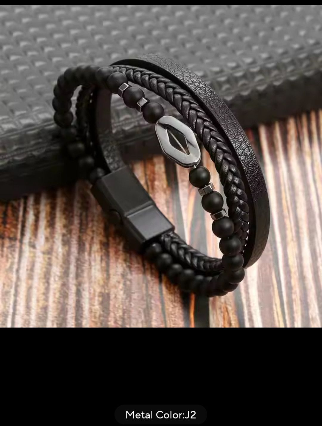 Homemade Handcrafted Leather Bracelet – Multi-Layer Braided Design Size ONE SIZE - 17 Thumbnail