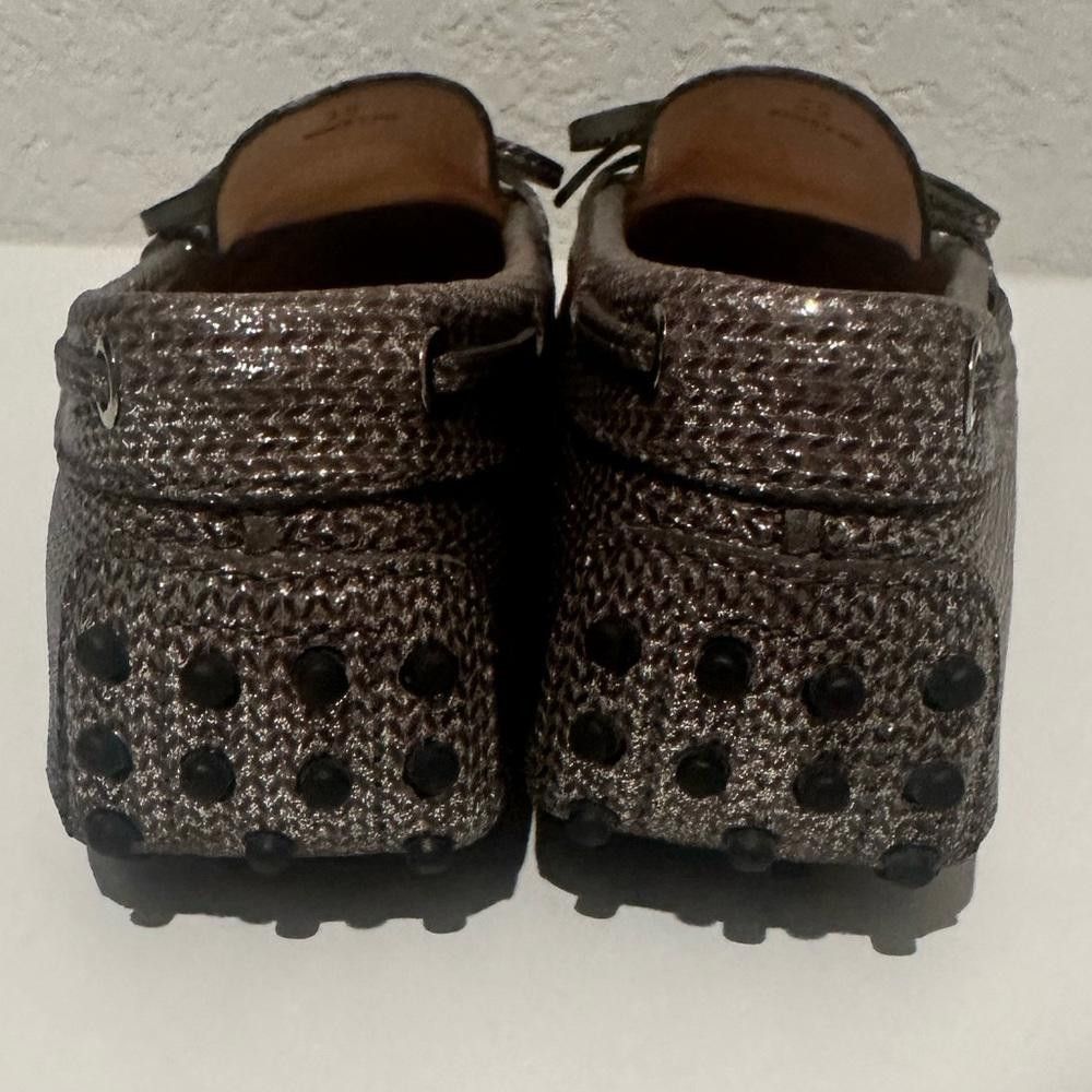 Tod's Tod’s Heaven Lacetto Metallic Silver Gray Drivers Loafers 39 Size US 9 / IT 39 - 6 Thumbnail