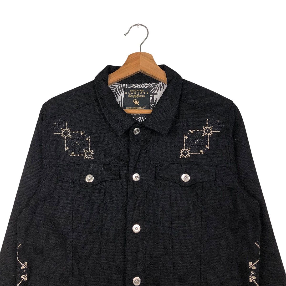 Hysteric Glamour 📌Cropped Biker Jacket Gladiate Black & Gold Design Cargo Size US M / EU 48-50 / 2 - 5 Thumbnail