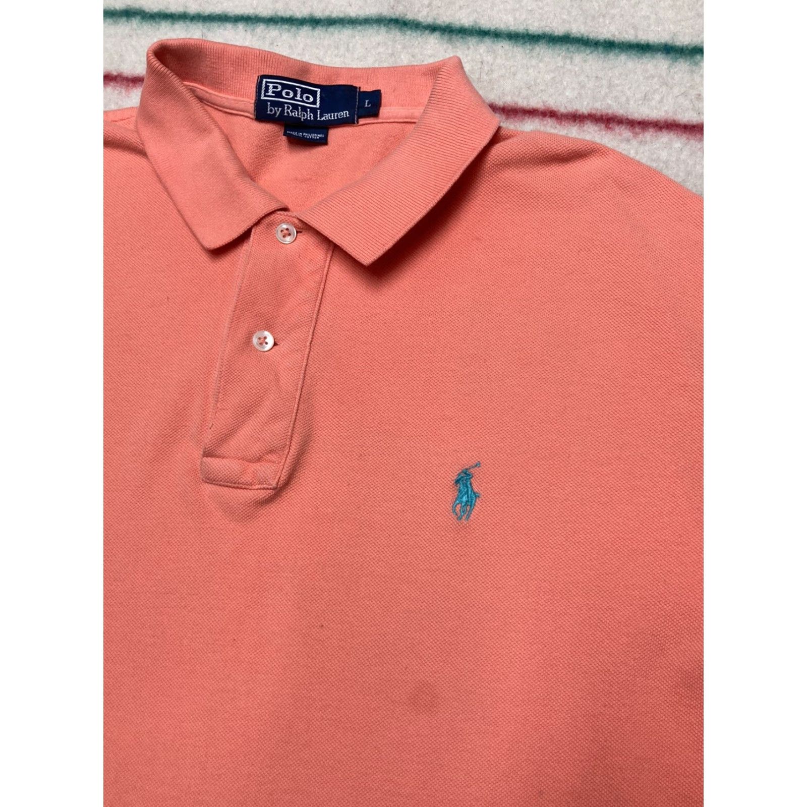Polo Ralph Lauren VINTAGE Polo Ralph Lauren polo shirt embroidered horse peach orange cotton men’s Large Size US L / EU 52-54 / 3 - 2 Thumbnail