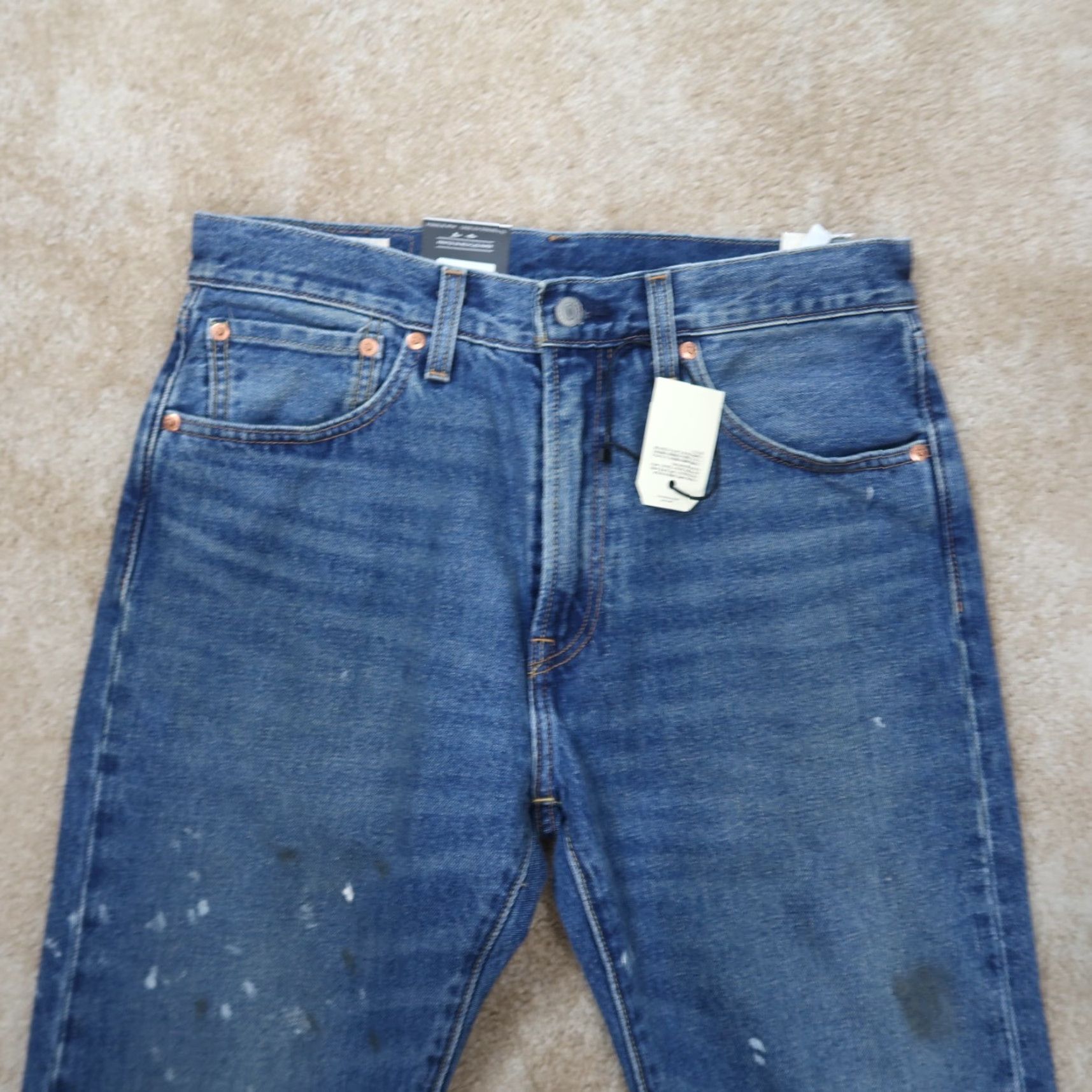 Levi's VINTAGE Levi's Premium 1961 551 Z Relaxed Straight Jeans Men’s 31x32 New Distressed hemp Blue Denim 80s 90s Mens Regular Jeans Size US 31 - 4 Thumbnail